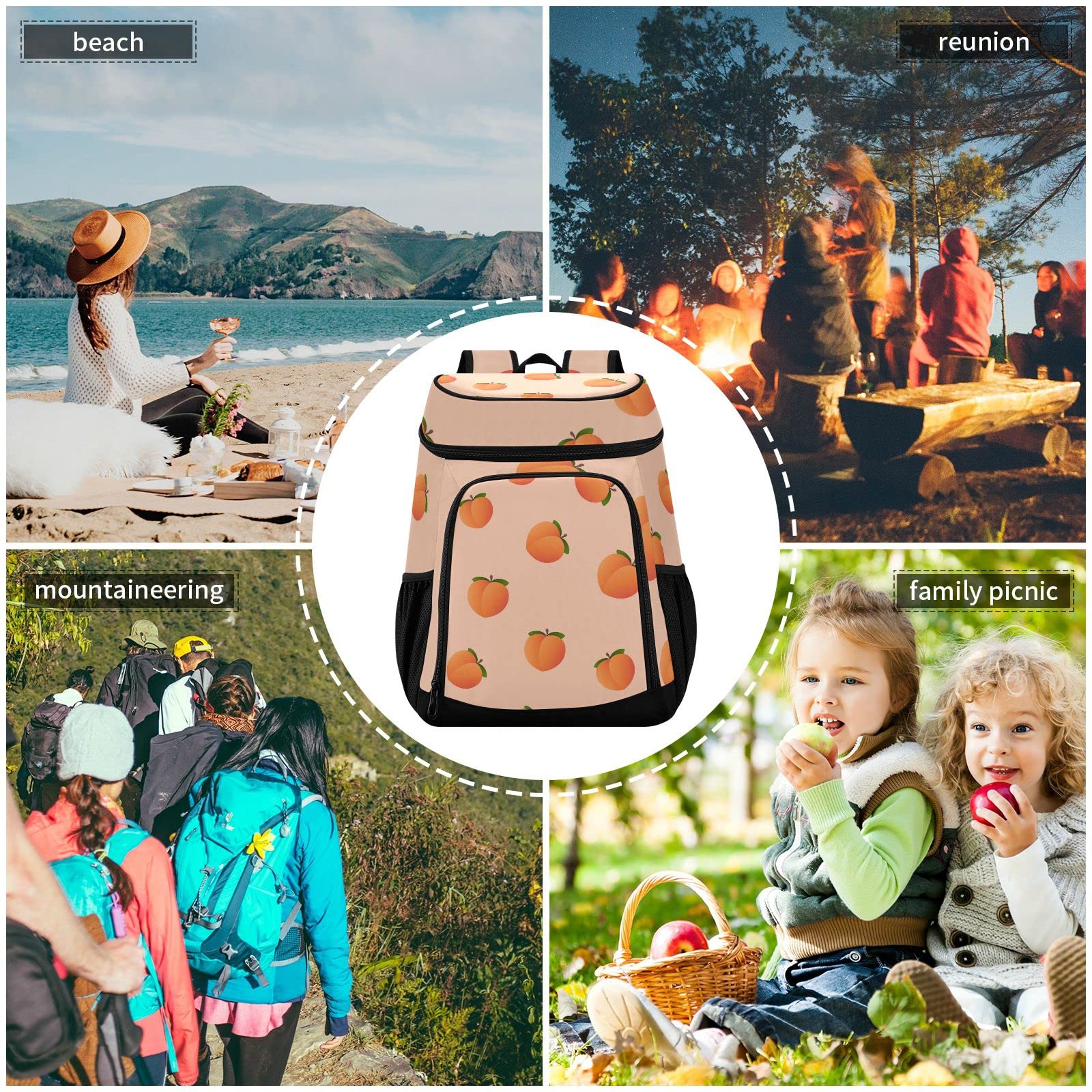 Insulated Watermelon Cooler Backpack for Women & Men - Fresh Fruit Picnic Cooler Bag for Outdoor, Beach, Camping & Travel - Leakproof & Durable