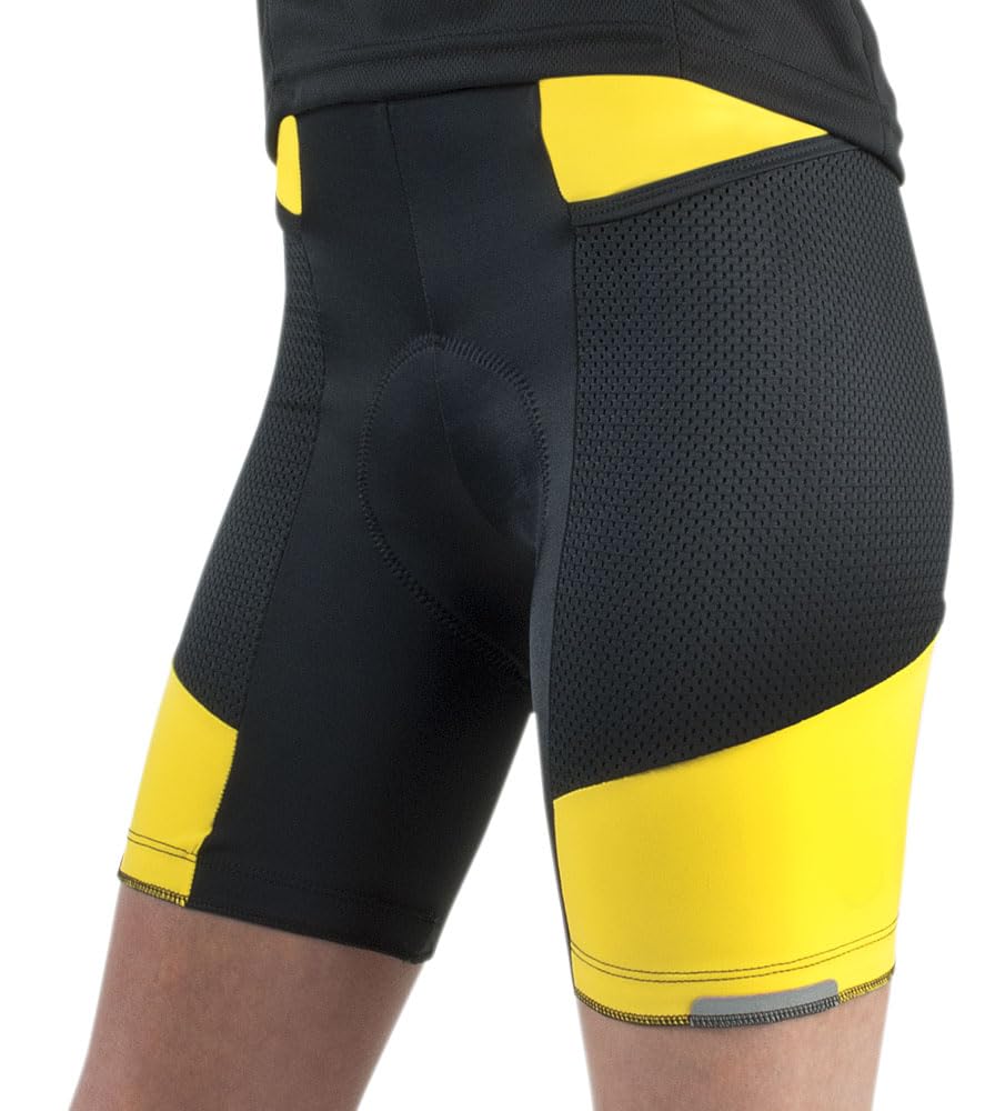 Women's Gel Touring Padded Bike Shorts - Long Distance Cycling Shorts with Mesh Pockets | Comfortable & Breathable for Road Biking, Spinning & Outdoor Sports | Made in USA