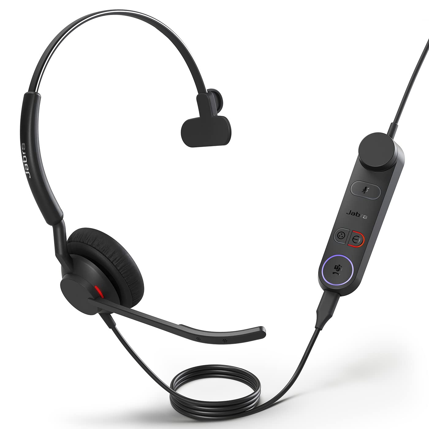 Jabra Engage 50 II Wired Mono Headset with Noise-Cancelling 3-Mic Technology - Ultra-Lightweight USB-A Headset for Call Centers & Remote Work - MS Teams Certified, Compatible with Zoom, Skype & All Platforms (Black) - Perfect for Office Professionals & Customer Support Agents