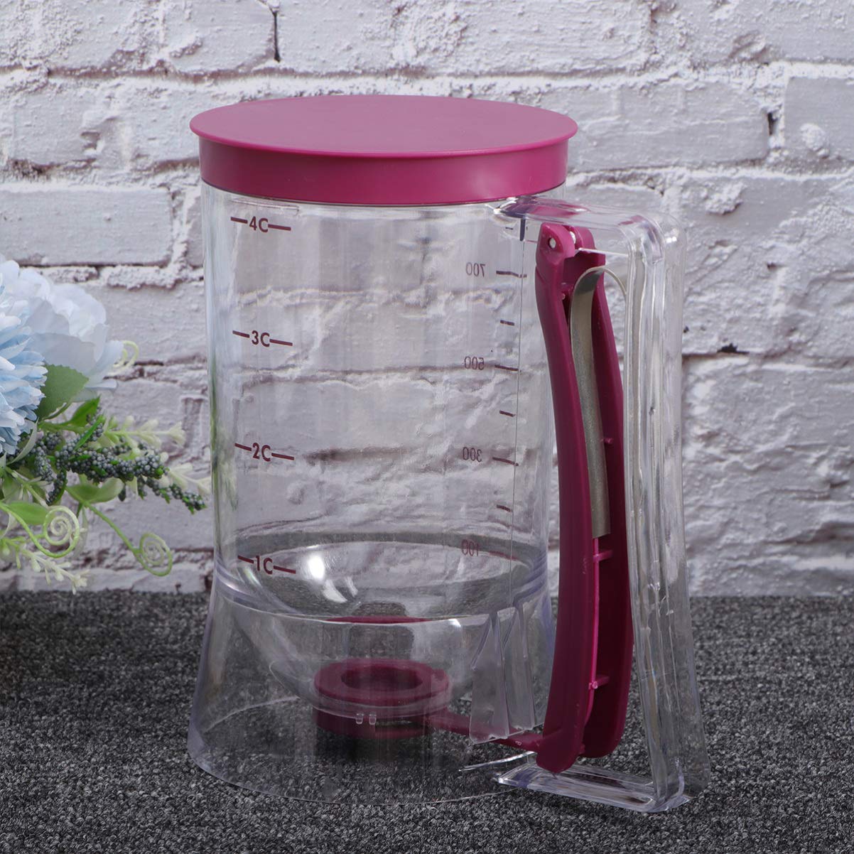 DOITOOL Pancake Cupcake Batter Dispenser - Plastic Measuring Cups for Baking with Measurement Marks - Perfect for Waffles, Muffins, Cupcakes & More - Essential Baking Tool for Home Bakers & Professional Chefs
