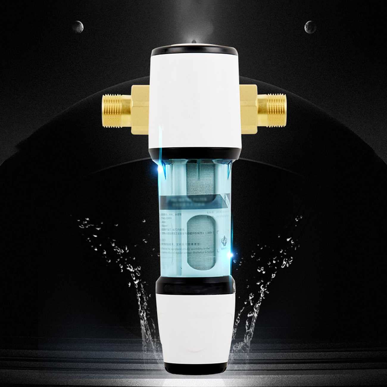 TANGER 40 Micron Spin Down Sediment Water Filter with Auto Flushing & Clear Pressure Gauge - Reusable Whole House Prefilter System for Well Water, High Flow Rate - Perfect for Home, RV, and Irrigation Use