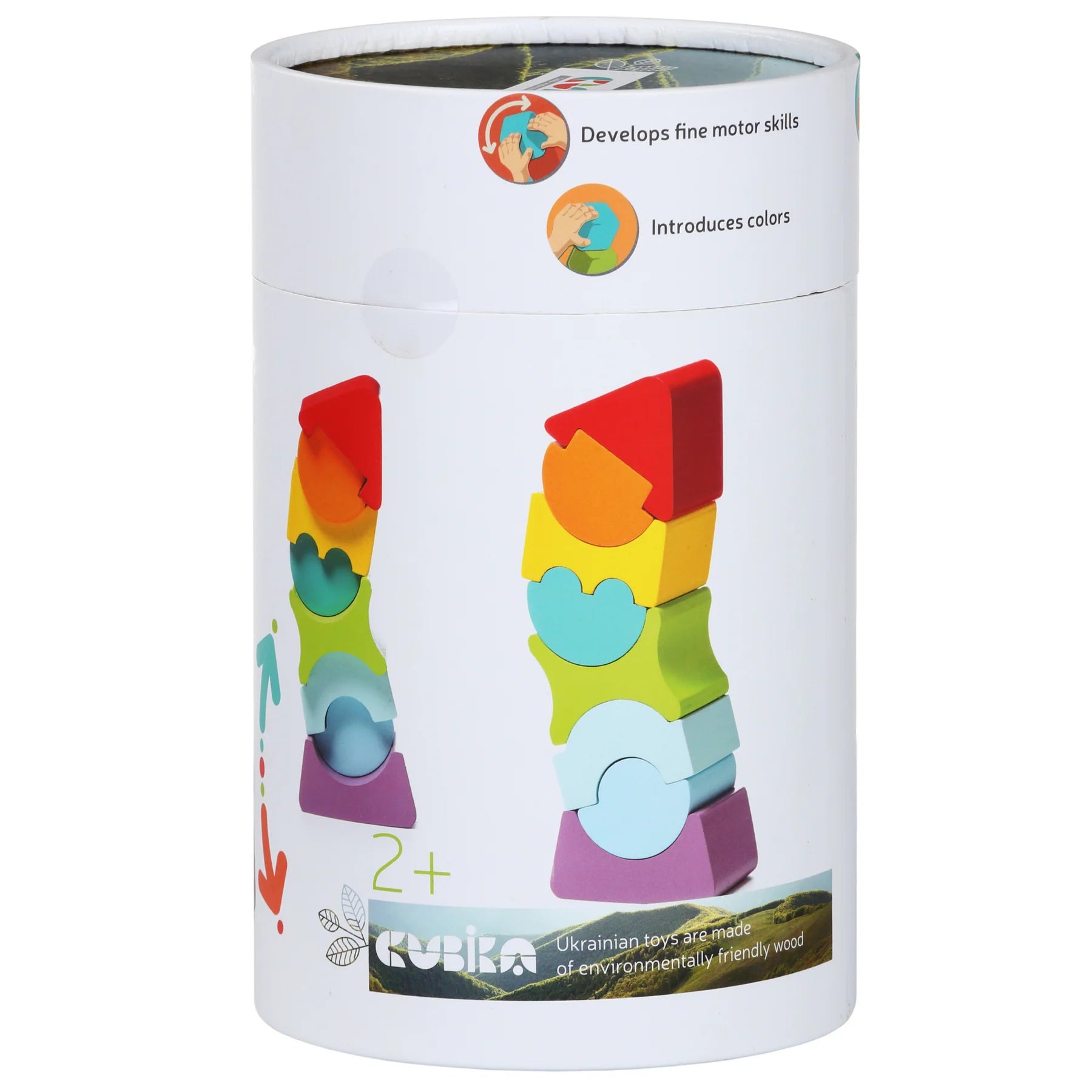 Cubika Wooden Flexible Tower - Stacking Blocks for Kids, Montessori Learning Toy for Toddlers - Perfect for Home, Classroom & Playroom Educational Activities