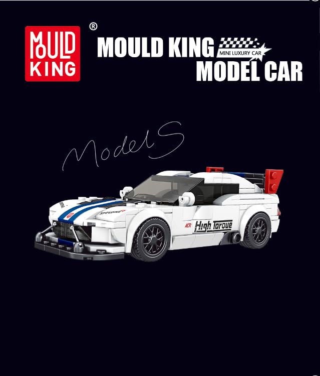 Mould King Speed Champion Viper Model Car Building Kit - 388PCS Sports Race Car Set with Display Case for Adults & Kids Age 8+ | DIY Construction Toy for Home Decoration, Gift & Collectible Display