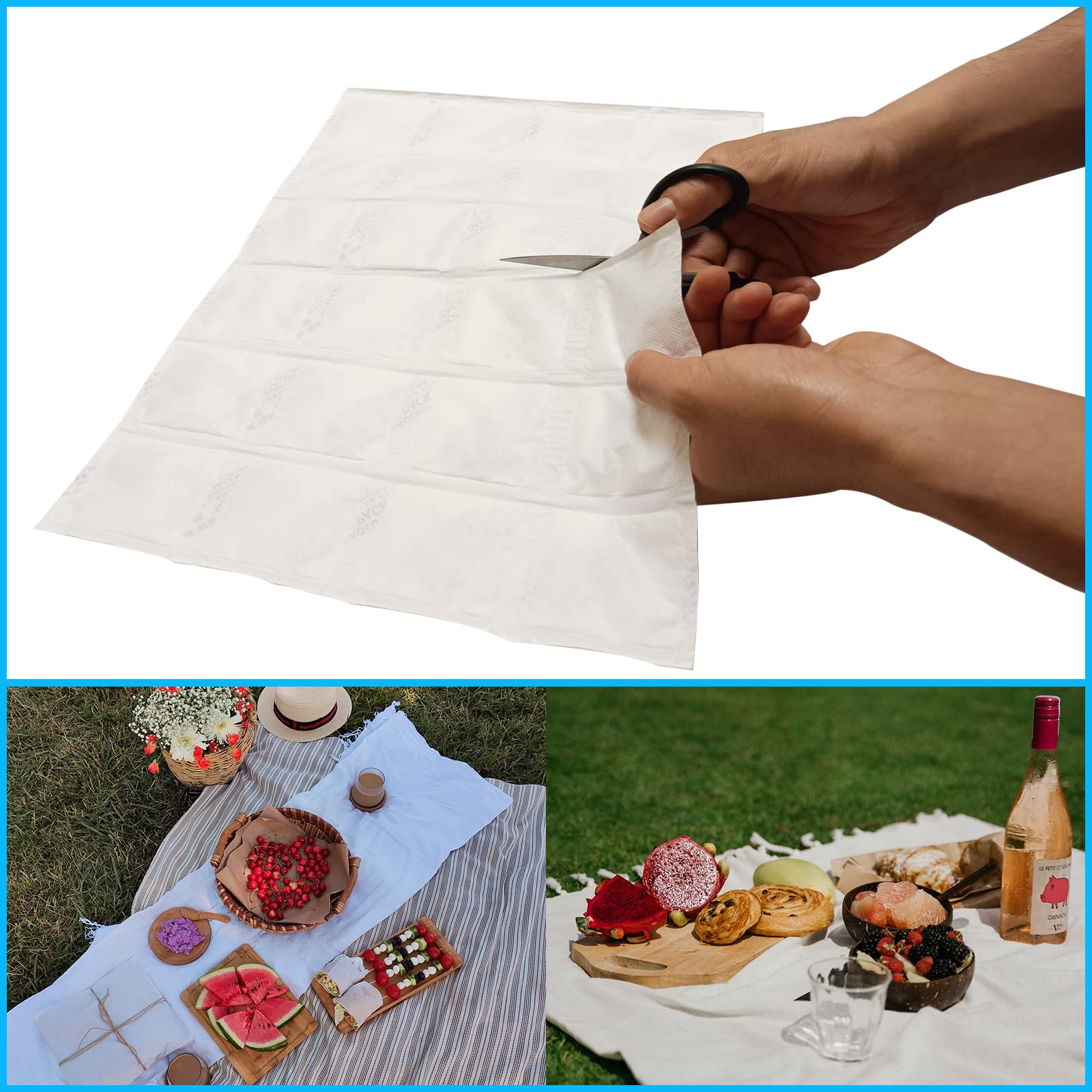 Reusable Dry Ice Packs for Coolers - Long Lasting Freezer Packs for Shipping Frozen Food, Perishables Storage & Mailing - Perfect for Lunch Boxes, Cooler Bags & Food Delivery Services