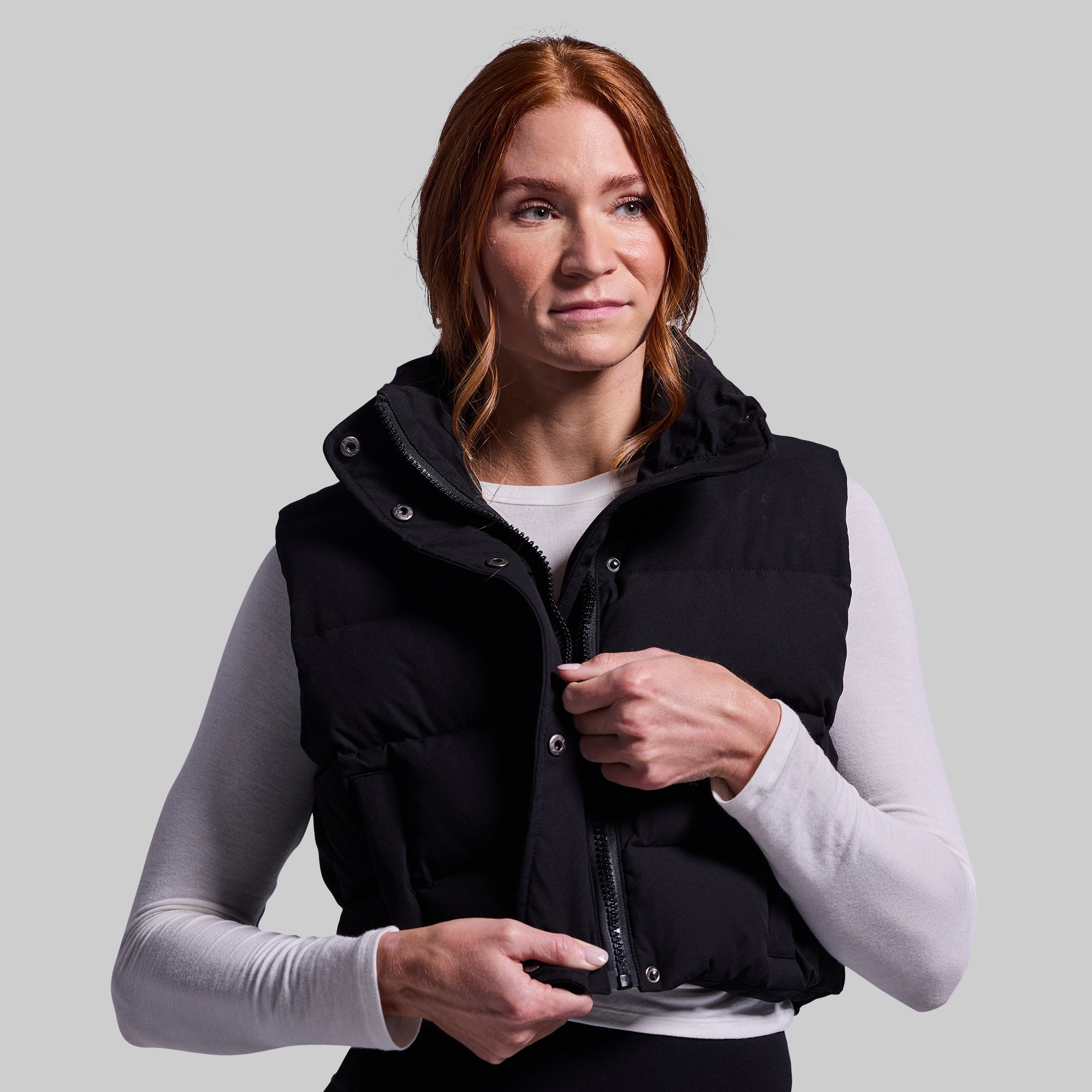Women's Fireside Cropped Puffer Vest - Lightweight Winter Jacket for Outdoor Activities (Black) | Perfect for Hiking, Camping & Casual Wear