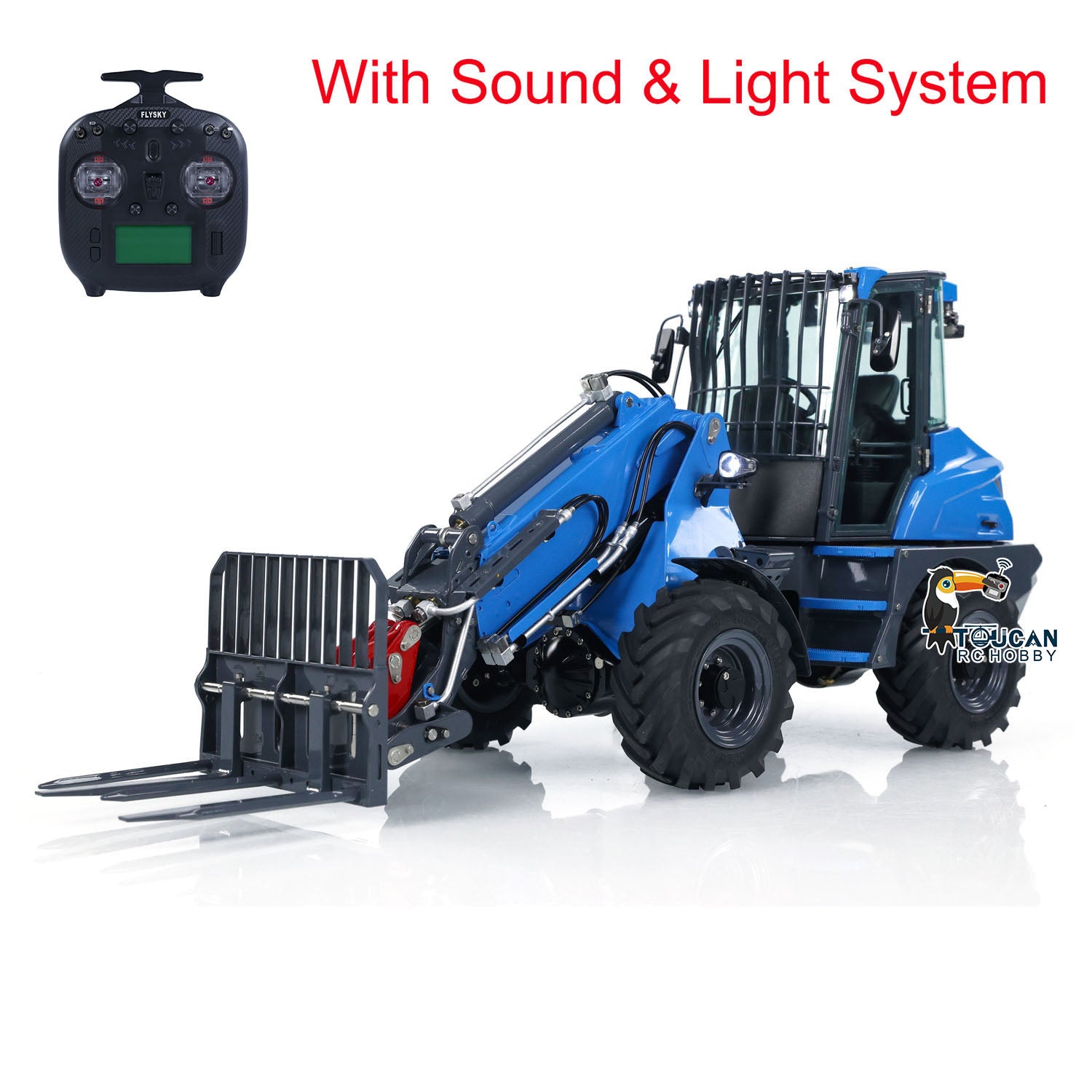 1/14 Scale LESU AT1050 4X4 Hydraulic RC Forklift Truck with Telescopic Arm - Painted & Assembled Model with ST8 Radio System - Perfect for Construction Site Simulation & Indoor RC Vehicle Play