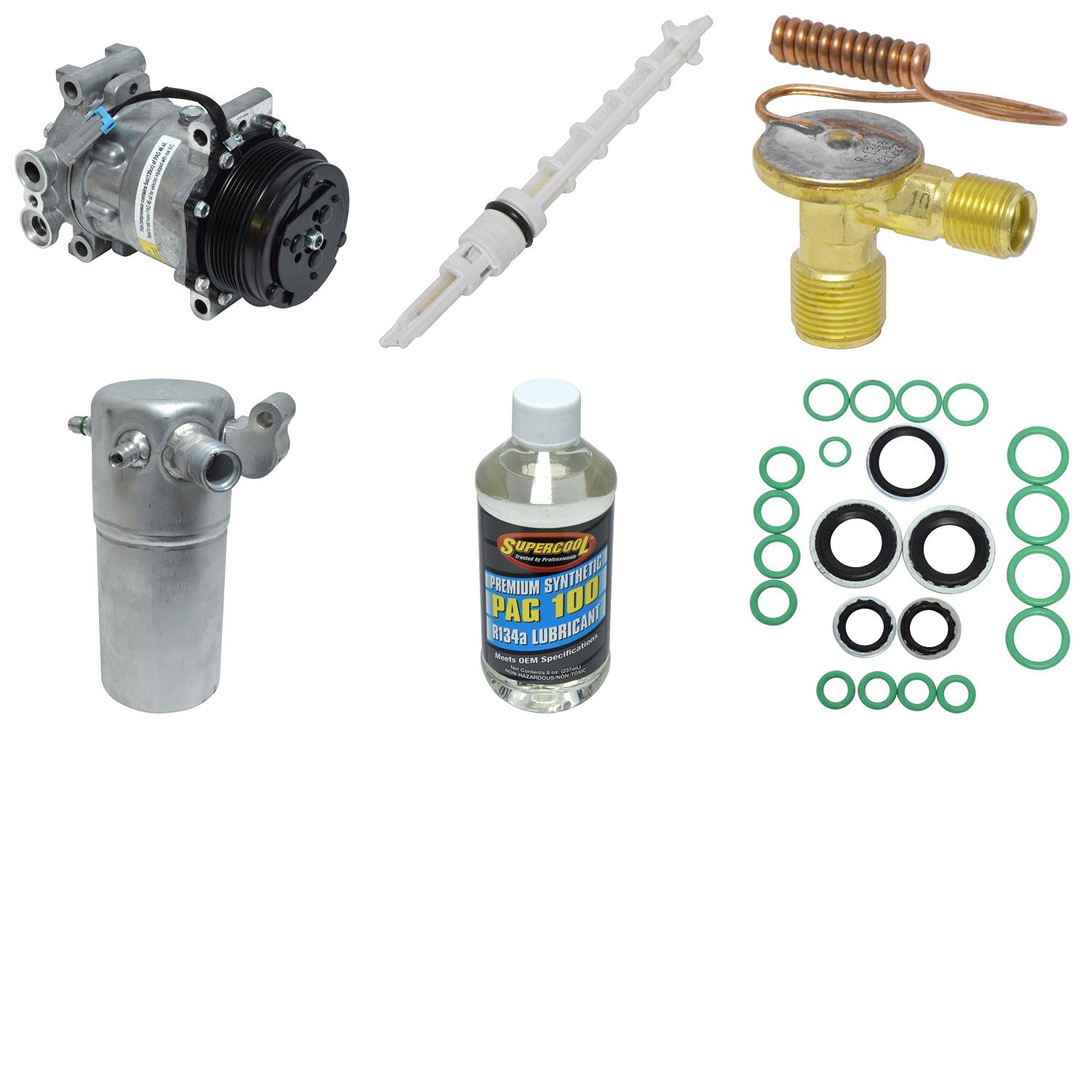 HVAC A/C Compressor Replacement Kit - Compatible with Multiple Car Models - High Performance Auto AC Compressor Kit for Smooth Cooling - Perfect for Summer Driving and Vehicle Maintenance