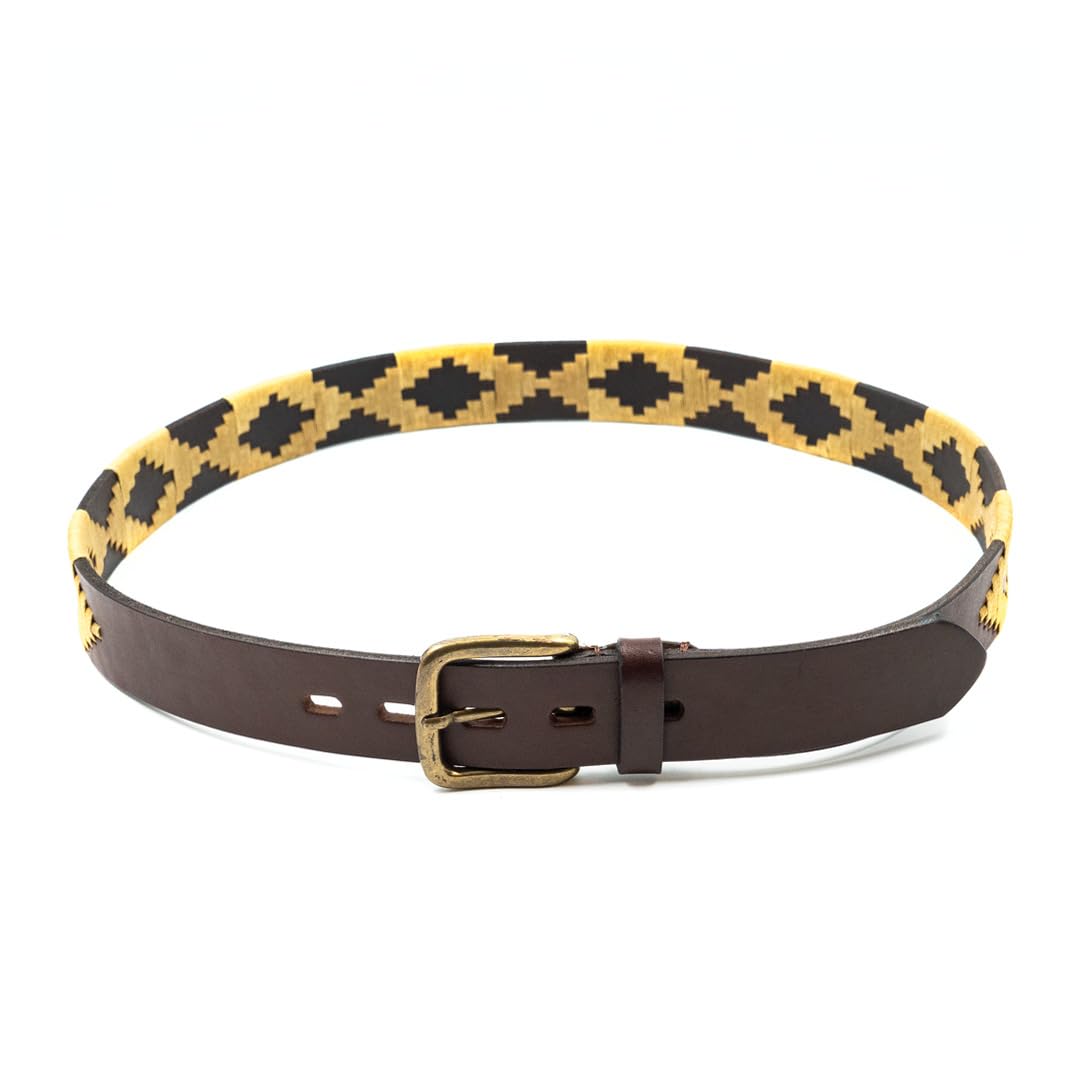 Premium Hand-Stitched Leather Polo Belt for Men - Classic Dress & Casual Style - Perfect for Office, Wedding & Everyday Wear