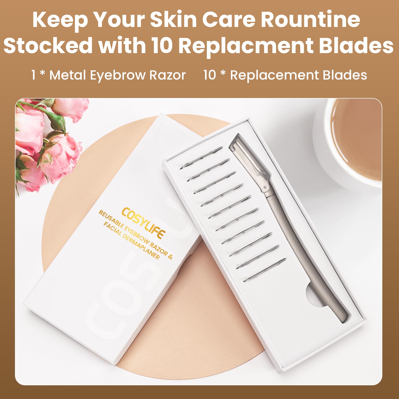 Professional Dermaplaning Tool for Face Exfoliation - Eyebrow Razor & Peach Fuzz Remover for Women | At-Home Facial Hair Removal & Skin Smoothing | Perfect for Pre-Makeup Prep & Skincare Routine