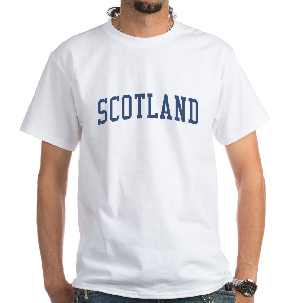 Scotland Blue and White Cotton T-Shirt | Comfortable Casual Wear for Men & Women | Perfect for Travel, Gifts, and Everyday Outfits