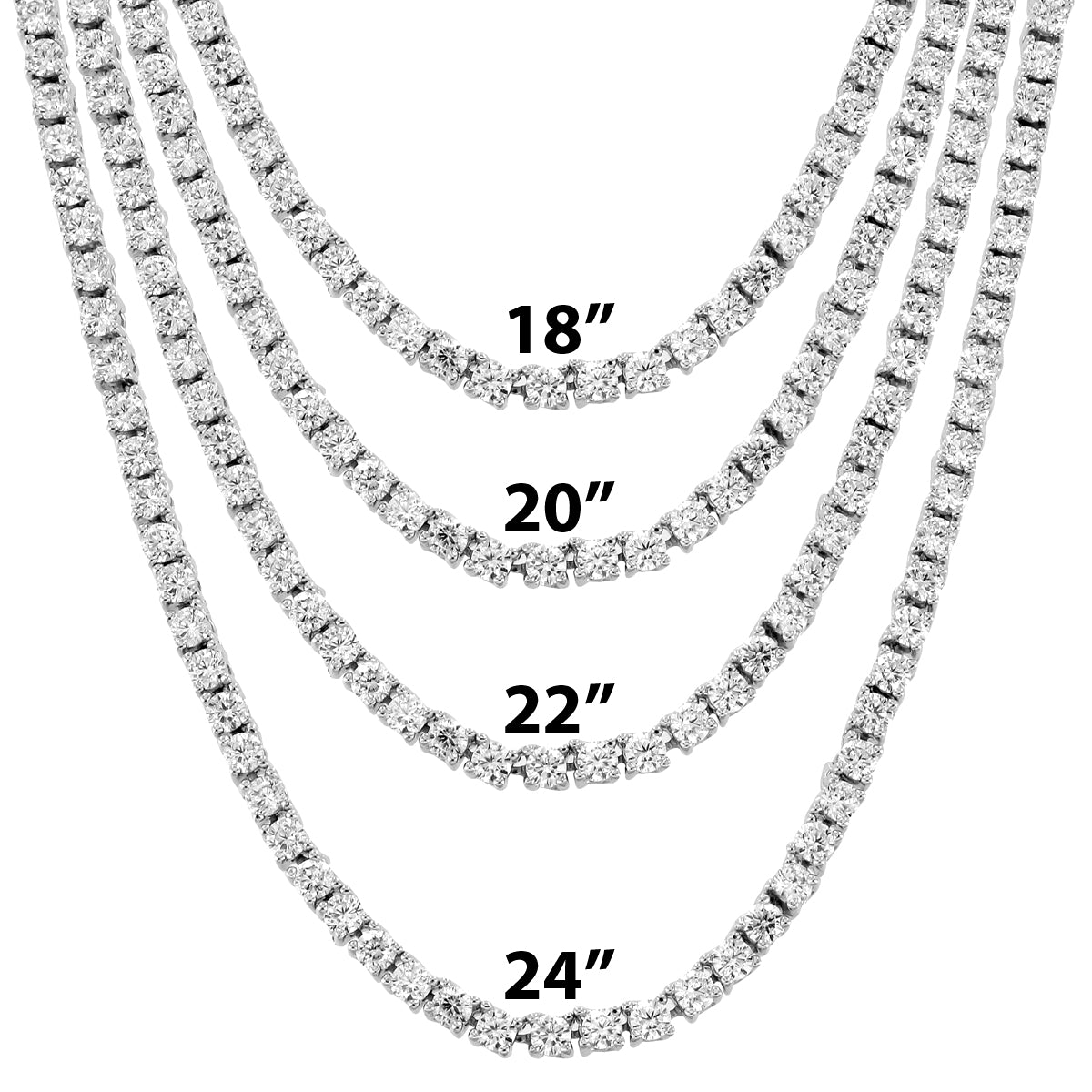 3mm Tennis Link Necklace - 18