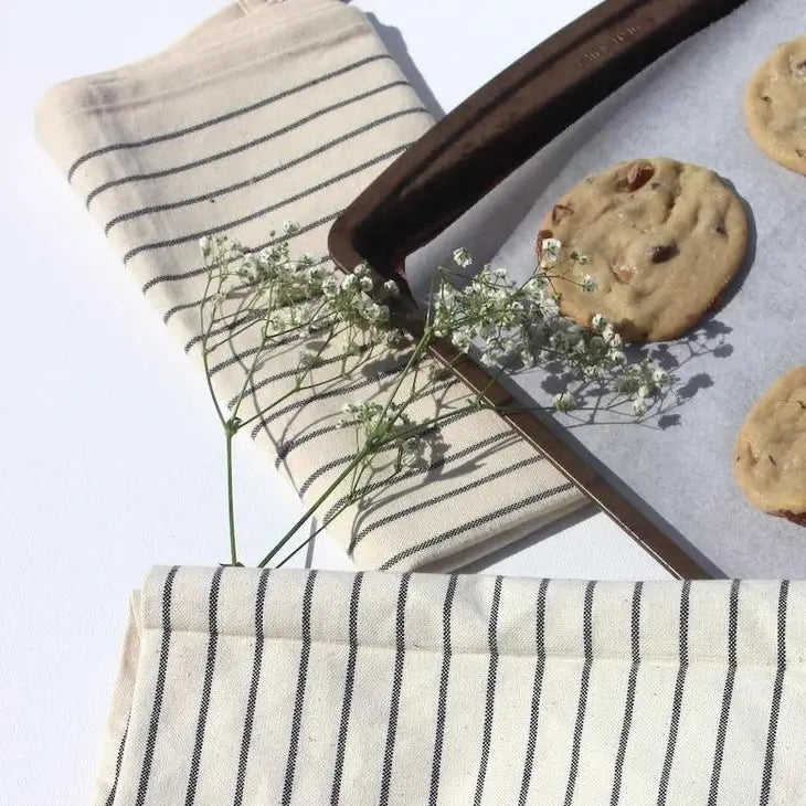 Premium Cotton Tea Towels Set of 2 - Soft Absorbent Ivory Kitchen Towels for Drying Dishes, Glassware & Countertops | Ideal for Kitchen, Dining & Hosting Gifts