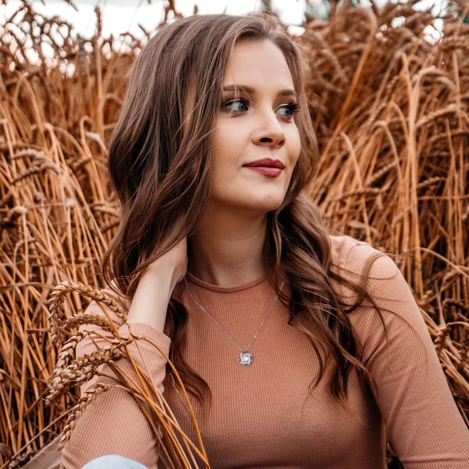 14K White Gold Plated Dainty Love Knot Necklace - Elegant Jewelry Gift for Women, Mom, Grandma, Sister, Aunt | Perfect for Birthday, Anniversary, Mother's Day & Special Occasions | Timeless Necklace for Everyday Wear & Romantic Dates