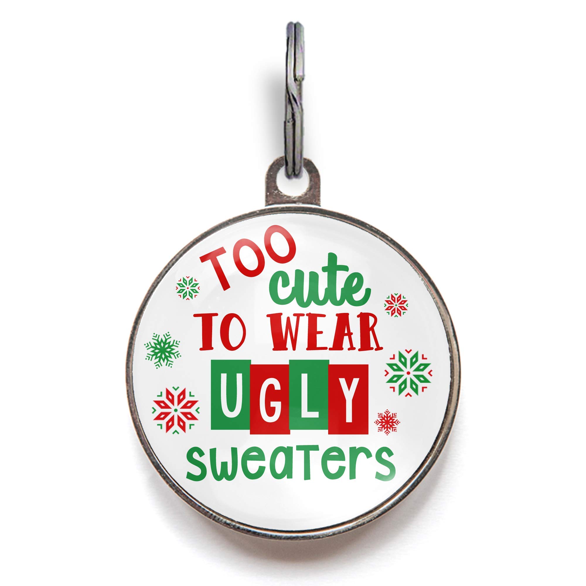 Funny Christmas Dog Tags for Pets - Cute Holiday Gift Alternative to Ugly Sweaters - Small Size Pet ID Tags for Dogs - Perfect for Holiday Parties & Family Photos