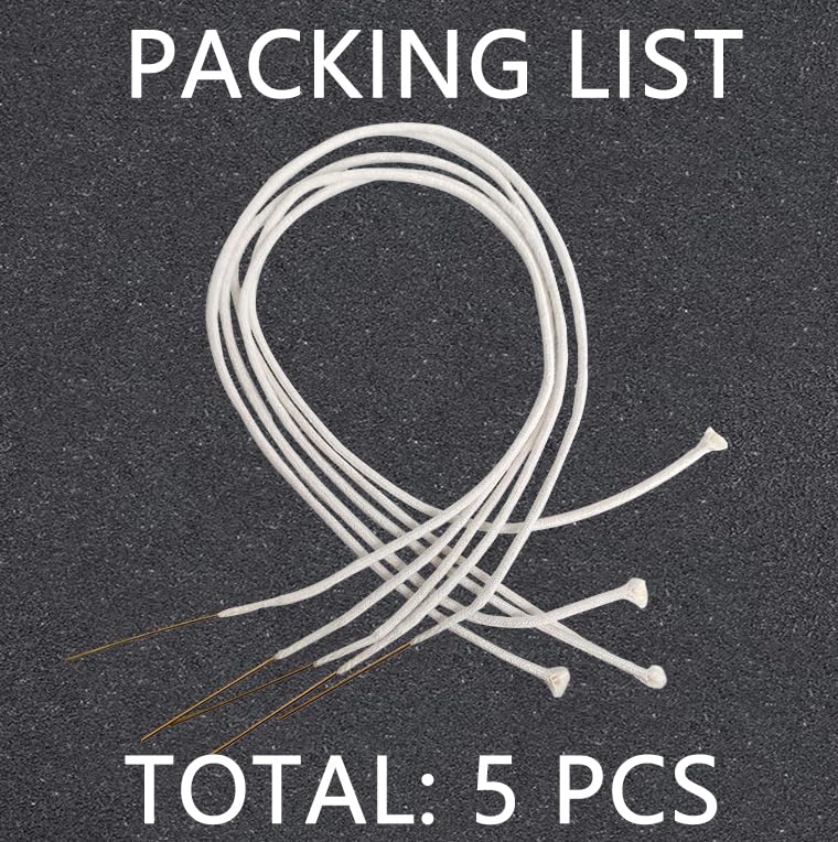 Premium Kerosene Lighter Replacement Cotton Wicks with Metal Needles - 5 Pack - Universal Fit for Most Kerosene Lighters - Essential Lighter Accessories for Outdoor Camping, Survival Kits & Emergency Use