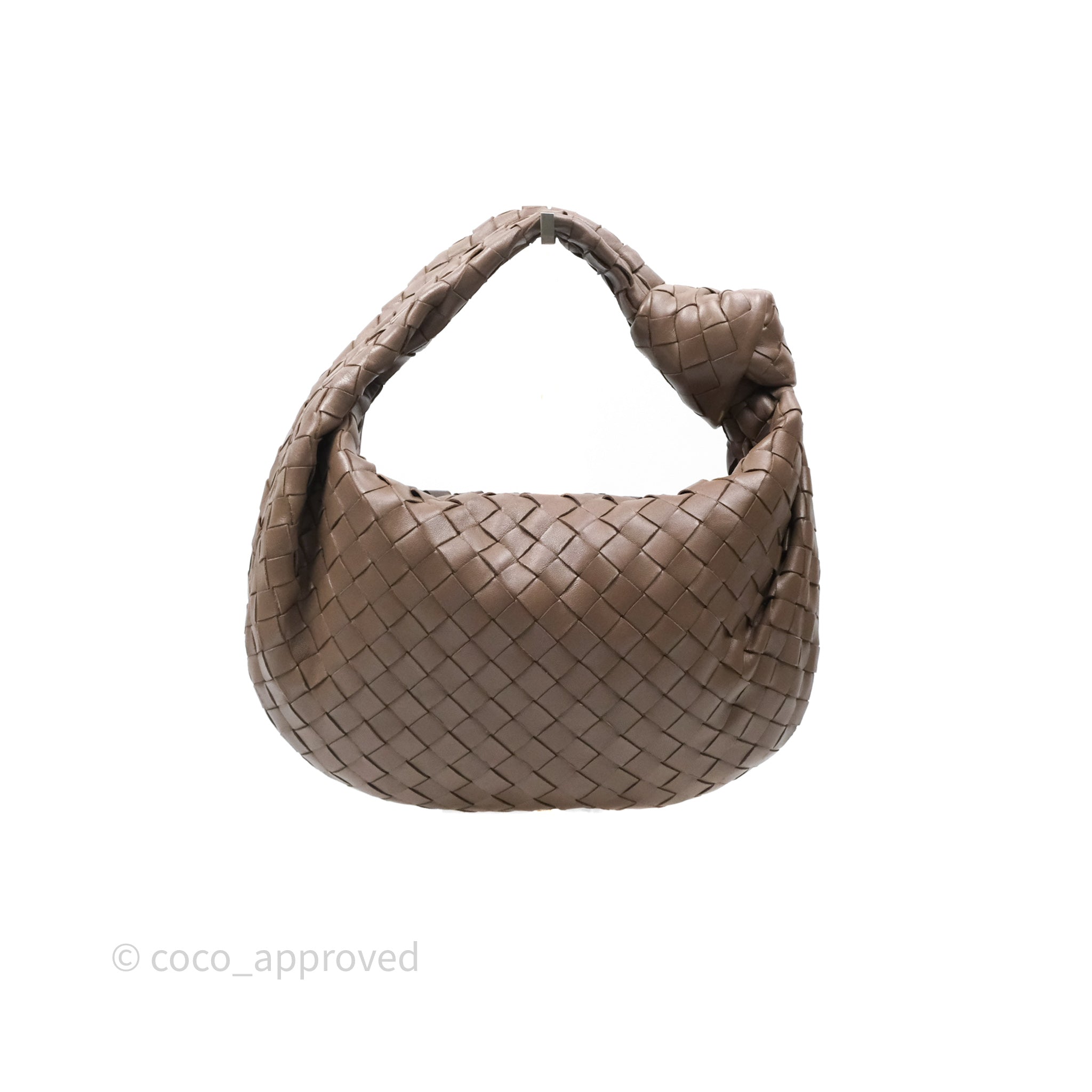 Bottega Veneta Small Jodie Bag in Brown Lambskin Leather with Gold Hardware - Luxury Crossbody Shoulder Bag for Women, Perfect for Date Night & Evening Events