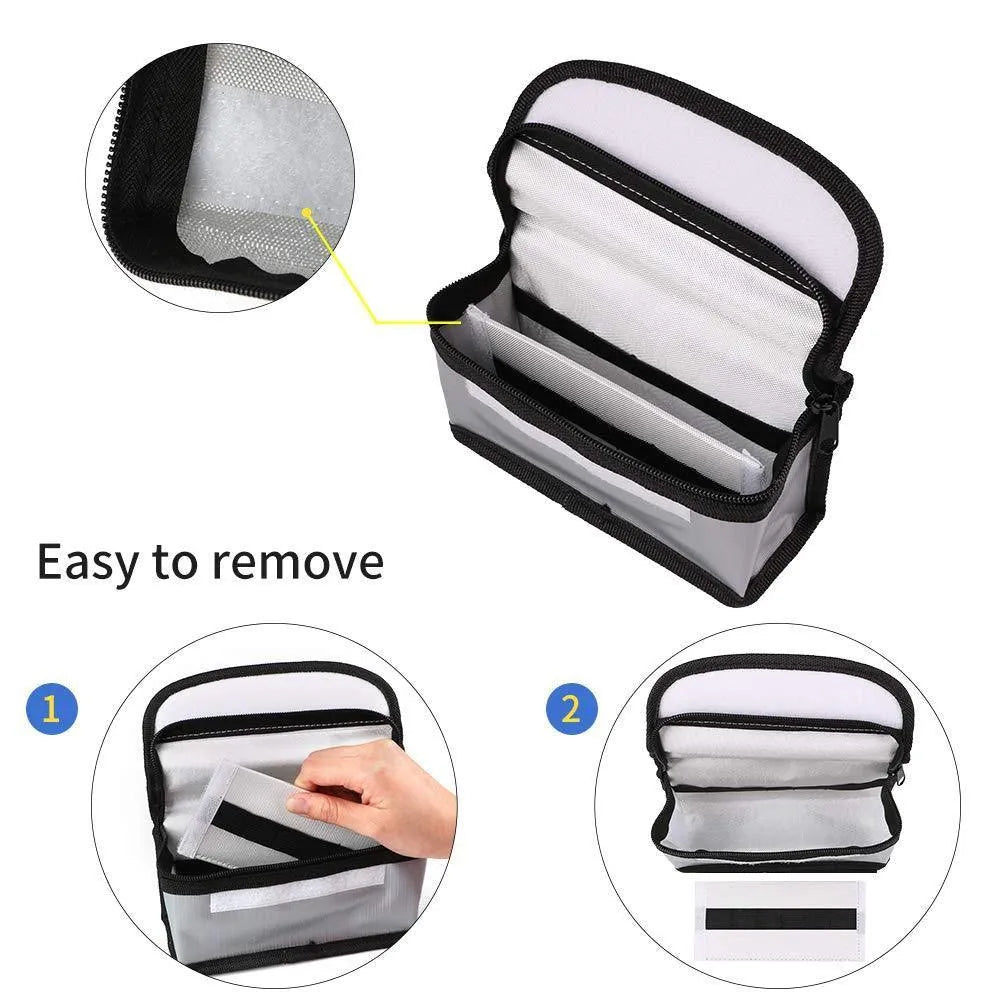 Fireproof Explosionproof Lipo Battery Safe Storage Bag - Crazepony High Quality Lipo Sack for Safe Charging & Transport - Perfect for RC Drones, Toys, and Electronics Protection