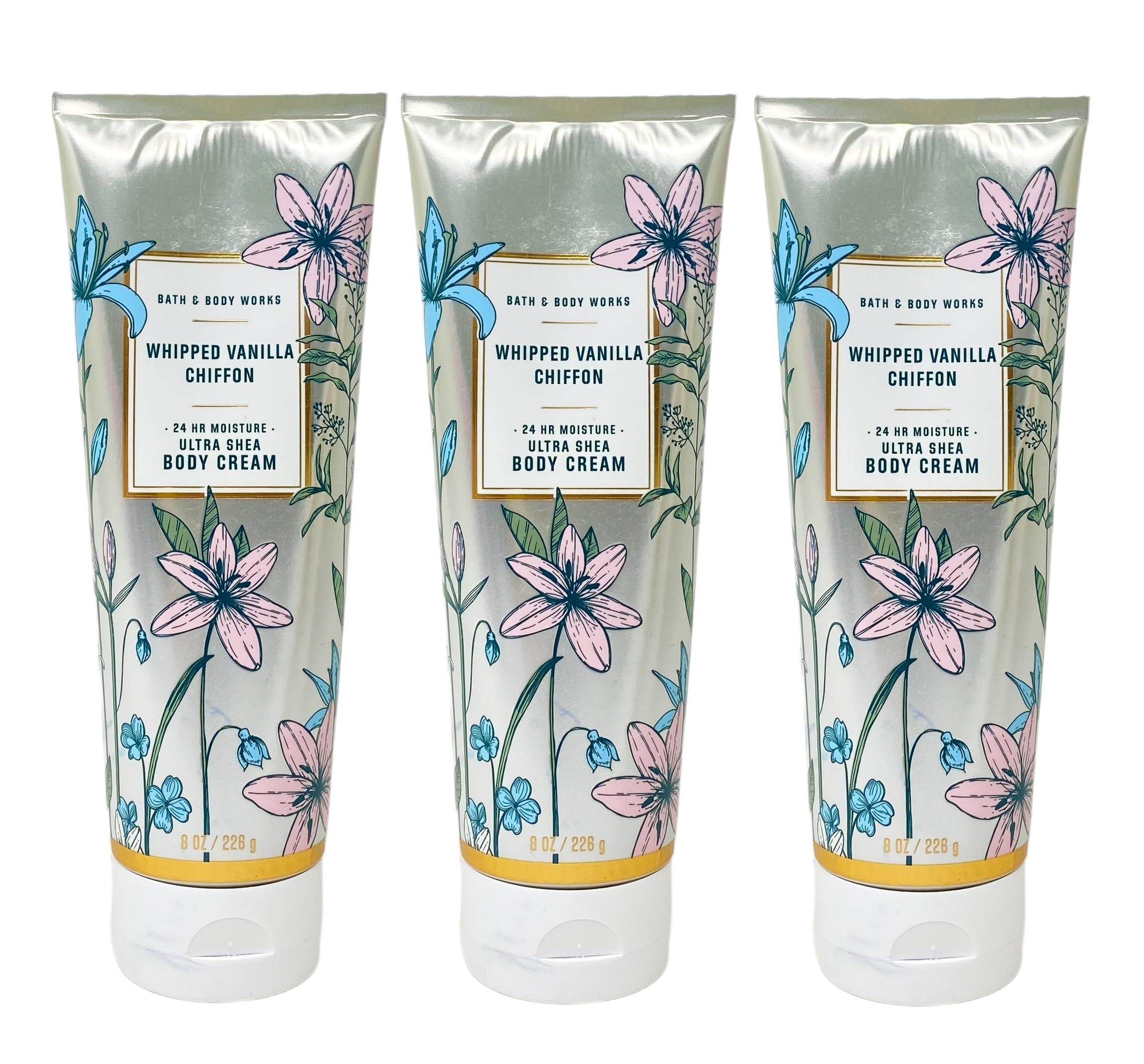 Whipped Vanilla Chiffon 3-Piece Body Cream Set by Bath & Body Works - 8 oz (226g) Each - Moisturizing Lotion for Dry Skin, Perfect for Daily Use & Gift Giving