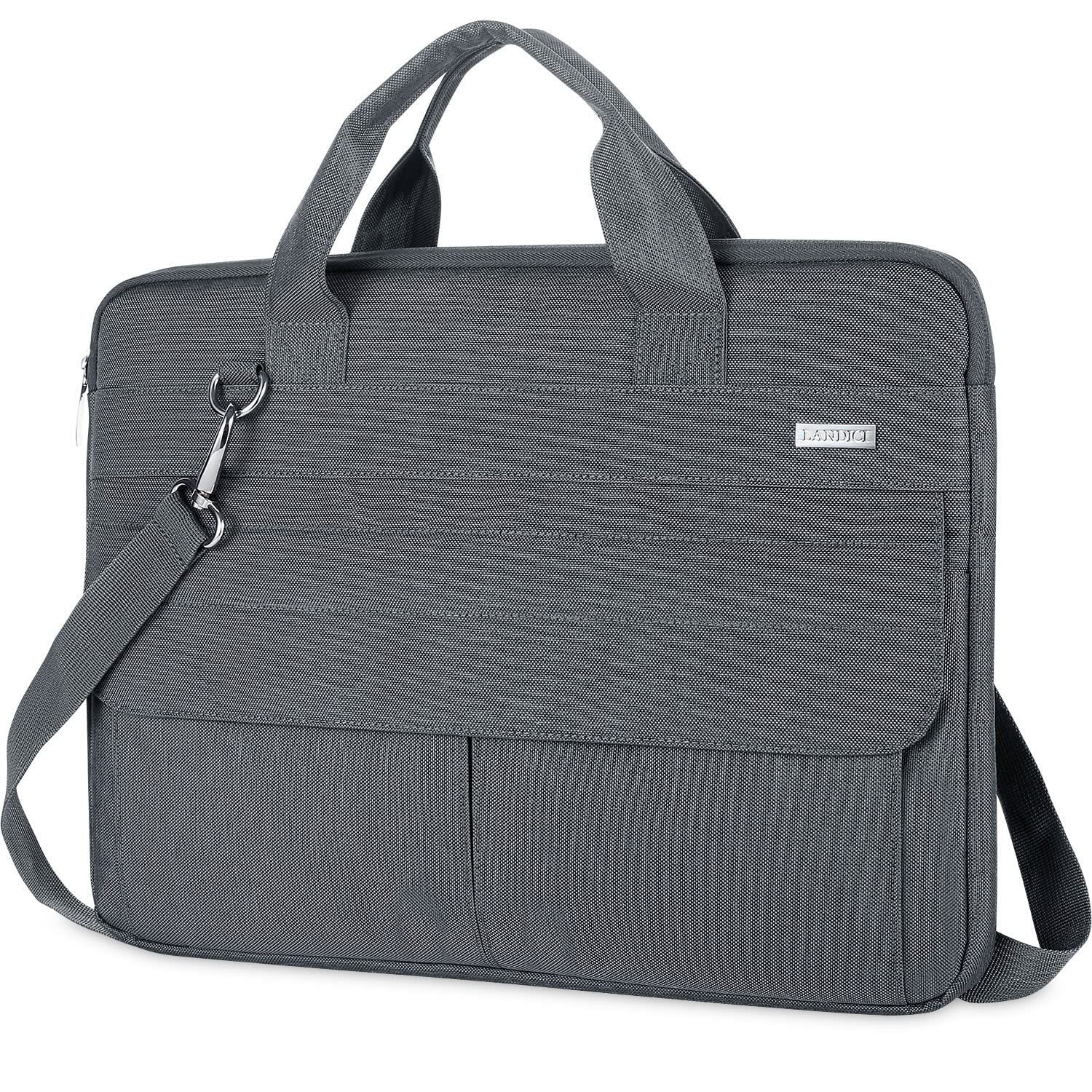 LANDICI Slim Waterproof Laptop Bag 13-14 Inch - Lightweight Carrying Case with Shoulder Strap for MacBook Air 13/13.3 M1 M2, MacBook Pro 13/14, Chromebook 14 - Perfect for Work, School & Travel (Grey)