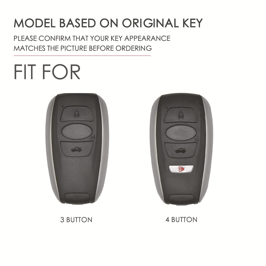 Premium Leather Key Fob Cover Case for Subaru Forester, Crosstrek, Outback, WRX, Ascent, BRZ, Legacy - 4 Button Remote Key Protector - Perfect for Daily Use, Travel & Car Protection