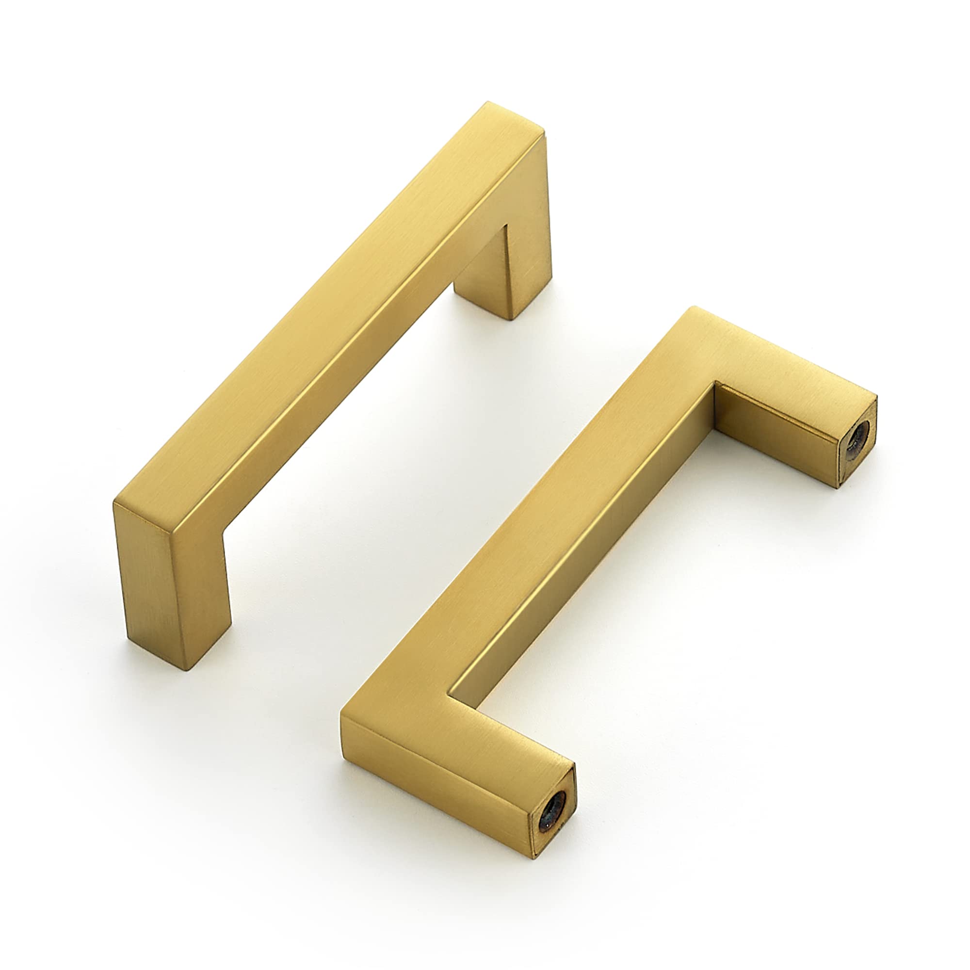 Ravinte 30 Pack 3 Inch Square Cabinet Handles - Brushed Brass Kitchen Cabinet Pulls with 3