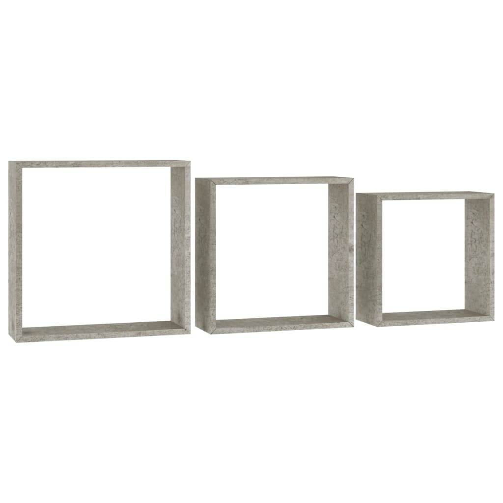 Concrete Gray Floating Shelf Wall Mount - Set of 3 Wall Shelves for Bedroom, Living Room, Bathroom, Kitchen & Office Storage | Space-Saving Home Organization & Decorative Display Solution