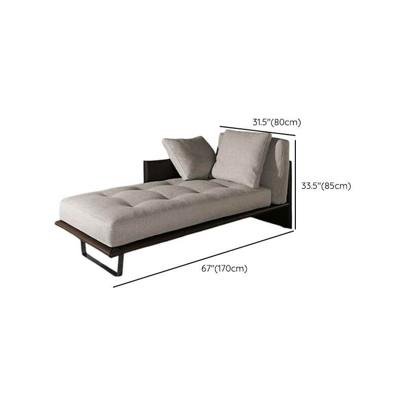 Modern Master Bedroom Chaise Lounge with Birch Wood Frame & Grey Upholstery - Corner Nook Seating Unit for Relaxing, Reading & Lounging