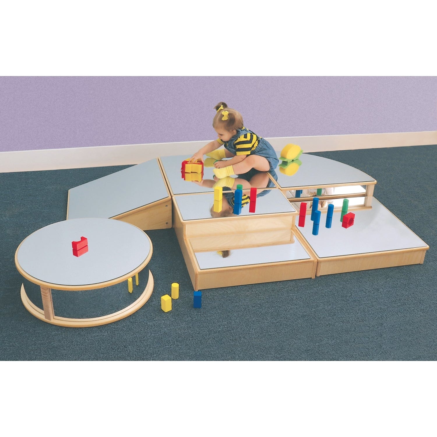 Best Baby Floor Mirror Set for Tummy Time & Play - Safe, Shatterproof & Fun Developmental Toy for Infants & Toddlers - Perfect for Nursery, Playroom & Daycare