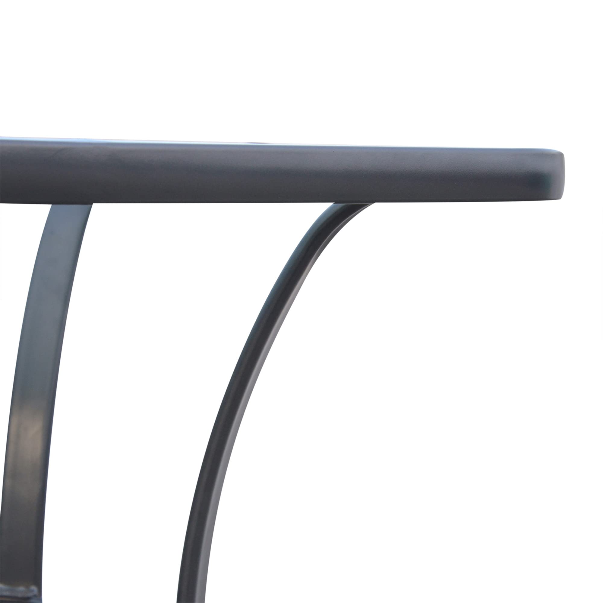 Outsunny 27 Inch Square Bistro Table - Outdoor Garden Dining Table with Tempered Glass Top for Patio, Balcony, and Backyard Relaxation