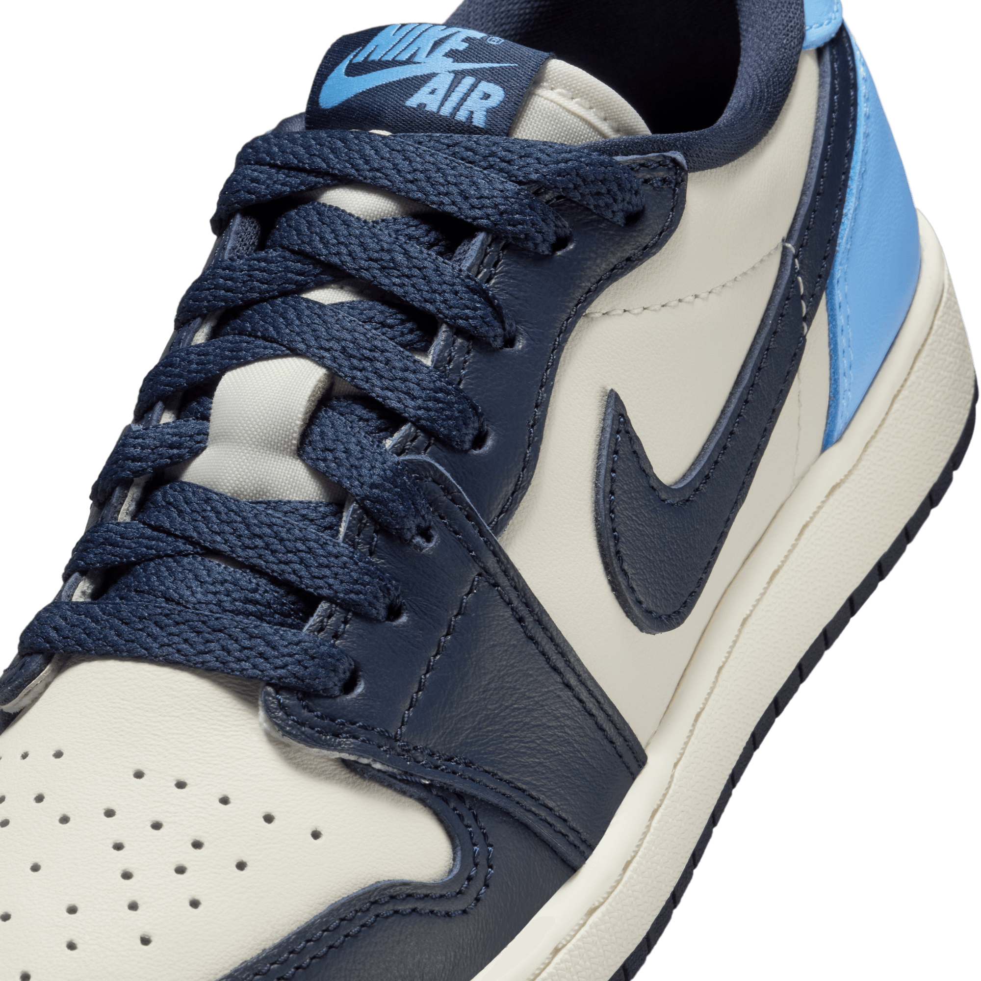 AIR JORDAN 1 LOW (GS) OBSIDIAN - Retro Basketball Sneakers for Girls - Comfortable Casual Shoes for School, Sports & Streetwear Fashion