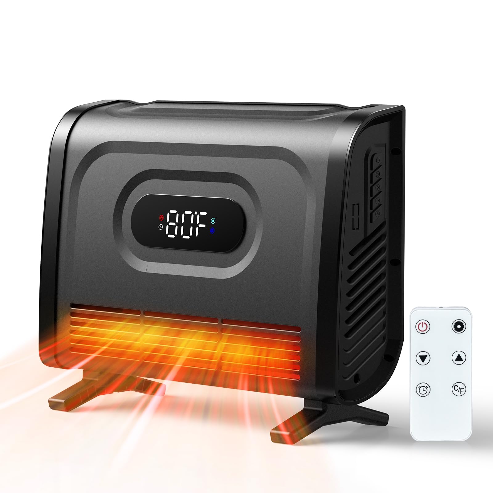 Air Choice 1500W Infrared Space Heater with Remote - Wall Mount or Freestanding Electric Heater with Adjustable Thermostat, 12H Timer & Child Lock for Indoor Use in Bedroom, Living Room, Garage & Bathroom | Energy Efficient Home Heating Solution