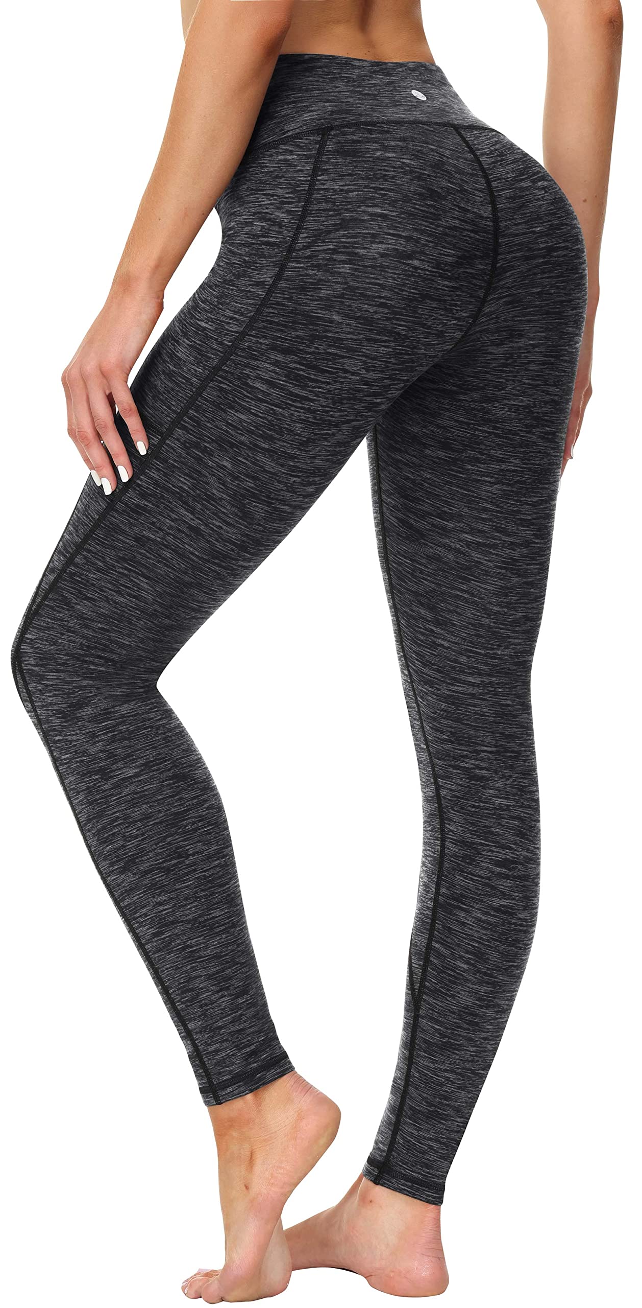 Healthyoga High Waist Yoga Pants with Pockets for Women - Breathable Workout Leggings & Tights for Yoga, Gym, Running & Lounge Wear