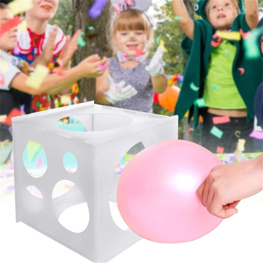 11-Hole Collapsible Plastic Balloon Sizer Box - Balloon Measurement Tool for Balloon Decorations, Arches & Columns | Perfect for Party Decor, Wedding Balloons & Event Styling