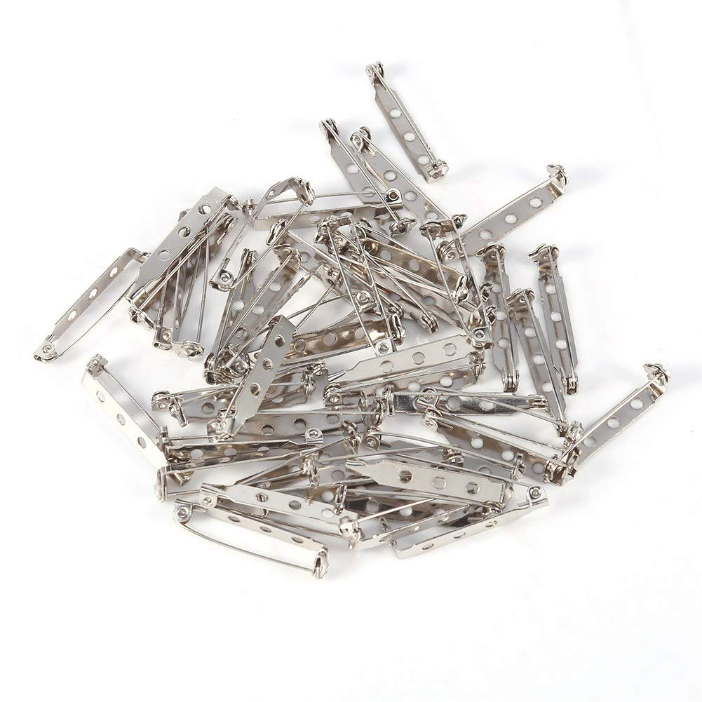 50 Pcs Bar Pins for Jewelry Making - 20/25/32/38mm Brooch Lock Back Safety Catch Rolling - DIY Craft Supplies for Necklaces, Bracelets & Pins - Perfect for Jewelers & Crafters