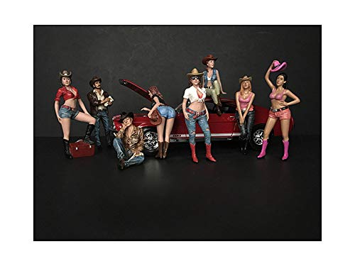 American Diorama 1/24 Scale Western Style 8-Piece Figurine Set for Model Scenes - Perfect for Dioramas, Train Layouts & Western-Themed Displays
