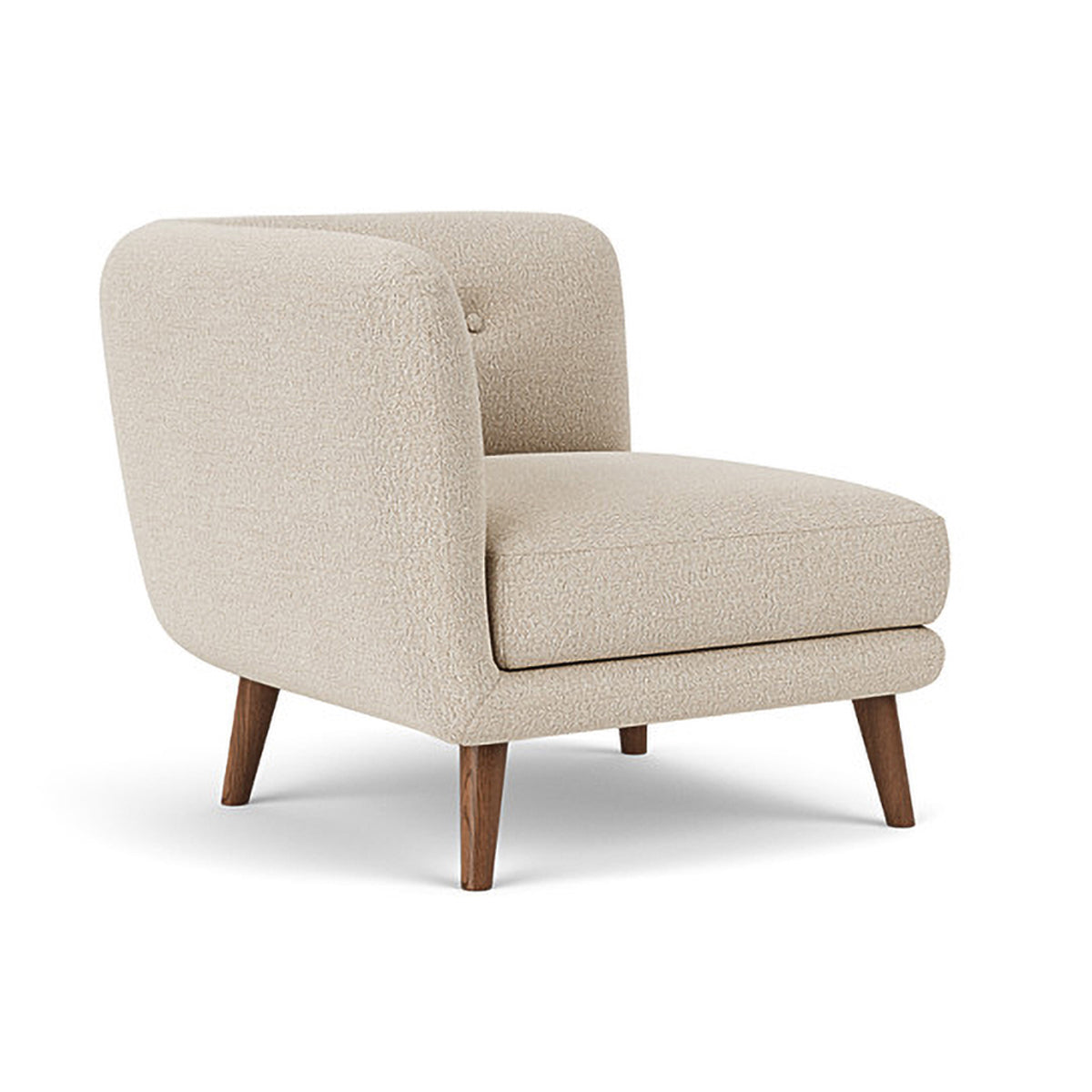 Alfred Boucle Right 1 Seater Modular Sofa - Modern Accent Chair for Living Room, Bedroom & Office - Compact Single Seater Couch with Removable Cushions