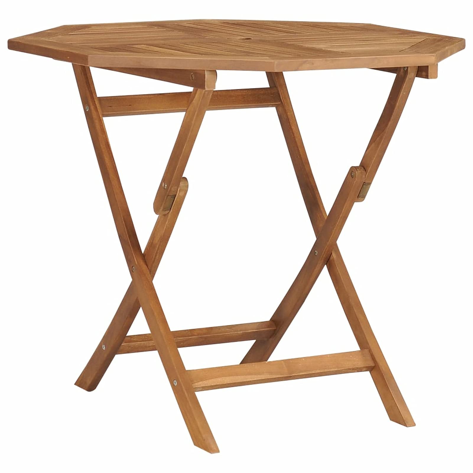 Tidyard Teak Wood Folding Outdoor Dining Table with Umbrella Hole - 33.5 x 33.5 x 29.9 Inch Patio Garden Table for Deck, Terrace, Backyard - Perfect for Outdoor Entertaining & Small Space Dining