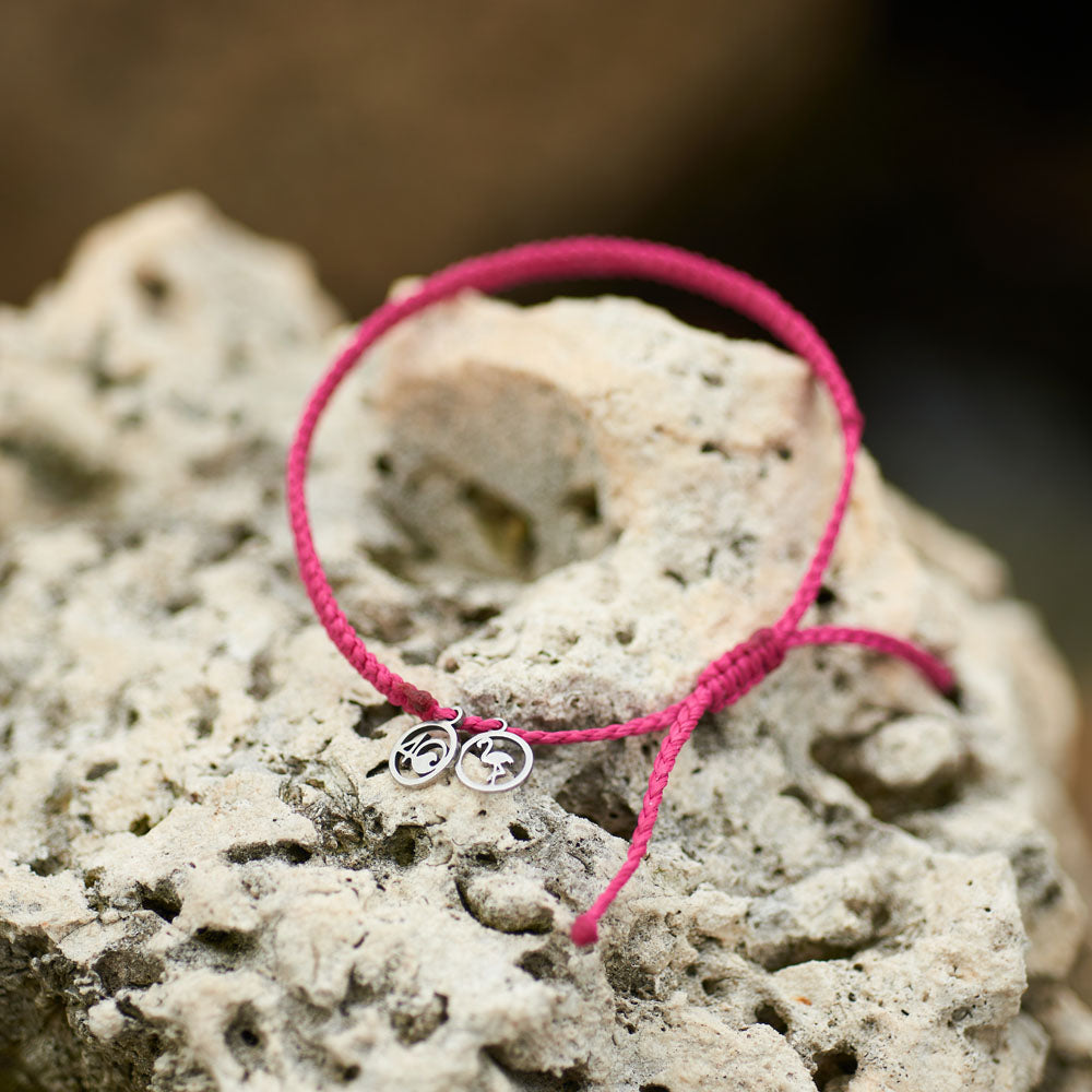 4ocean Flamingo Bracelet - Eco-Friendly Beaded Bracelet for Women & Men | Ocean Conservation Jewelry | Perfect for Beach, Travel & Everyday Wear