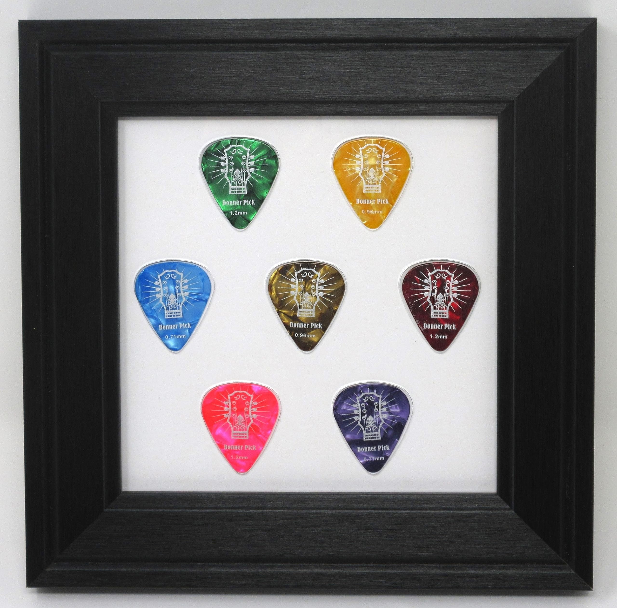 7 Slot Guitar Pick Wall Display Frame - Holder for Guitar Plectrums (Picks Not Included) | Perfect for Musicians, Collectors & Home Decor