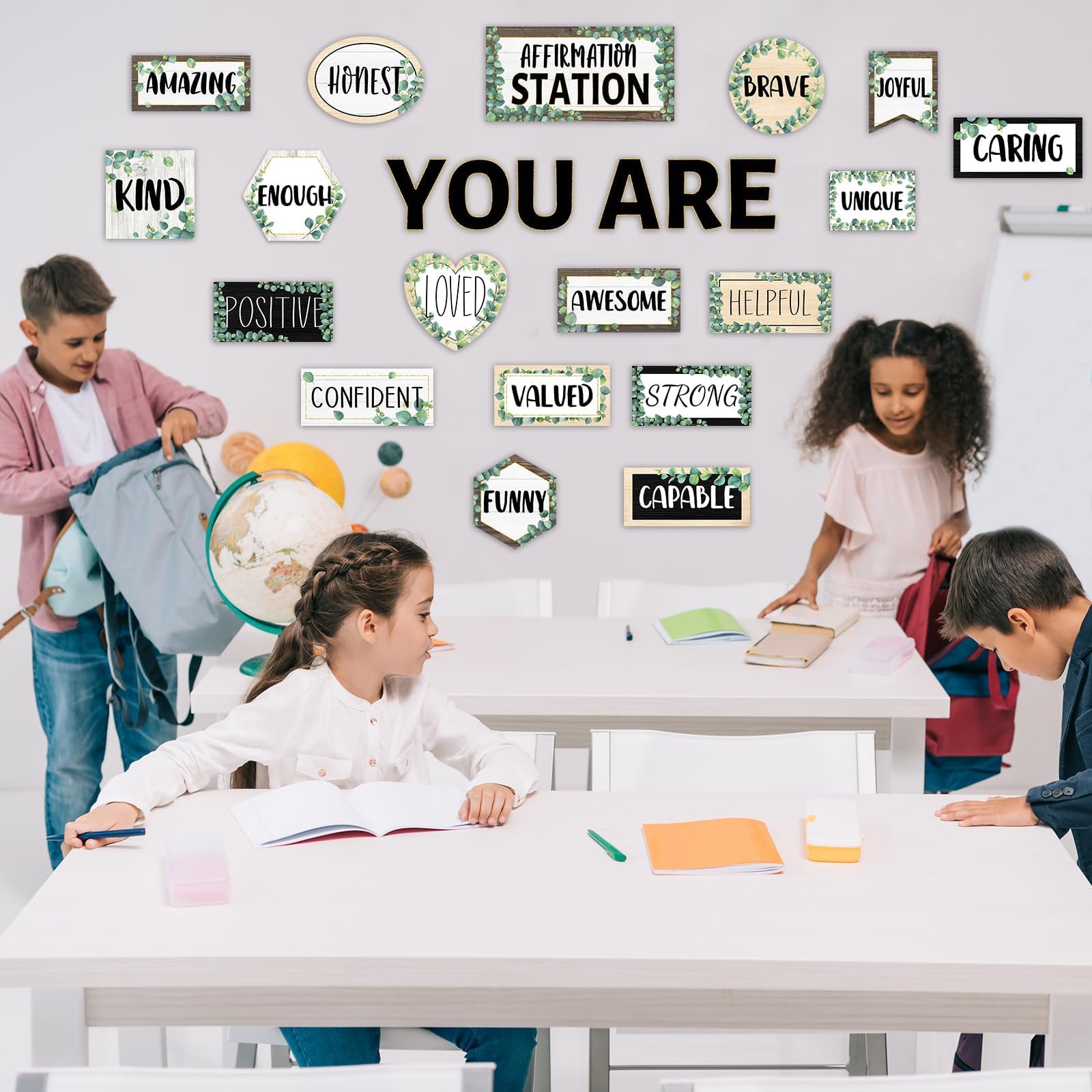 Eucalyptus Bulletin Board Set - Classroom Decor for Teachers & Schools | Inspirational Wall Posters & Cutouts