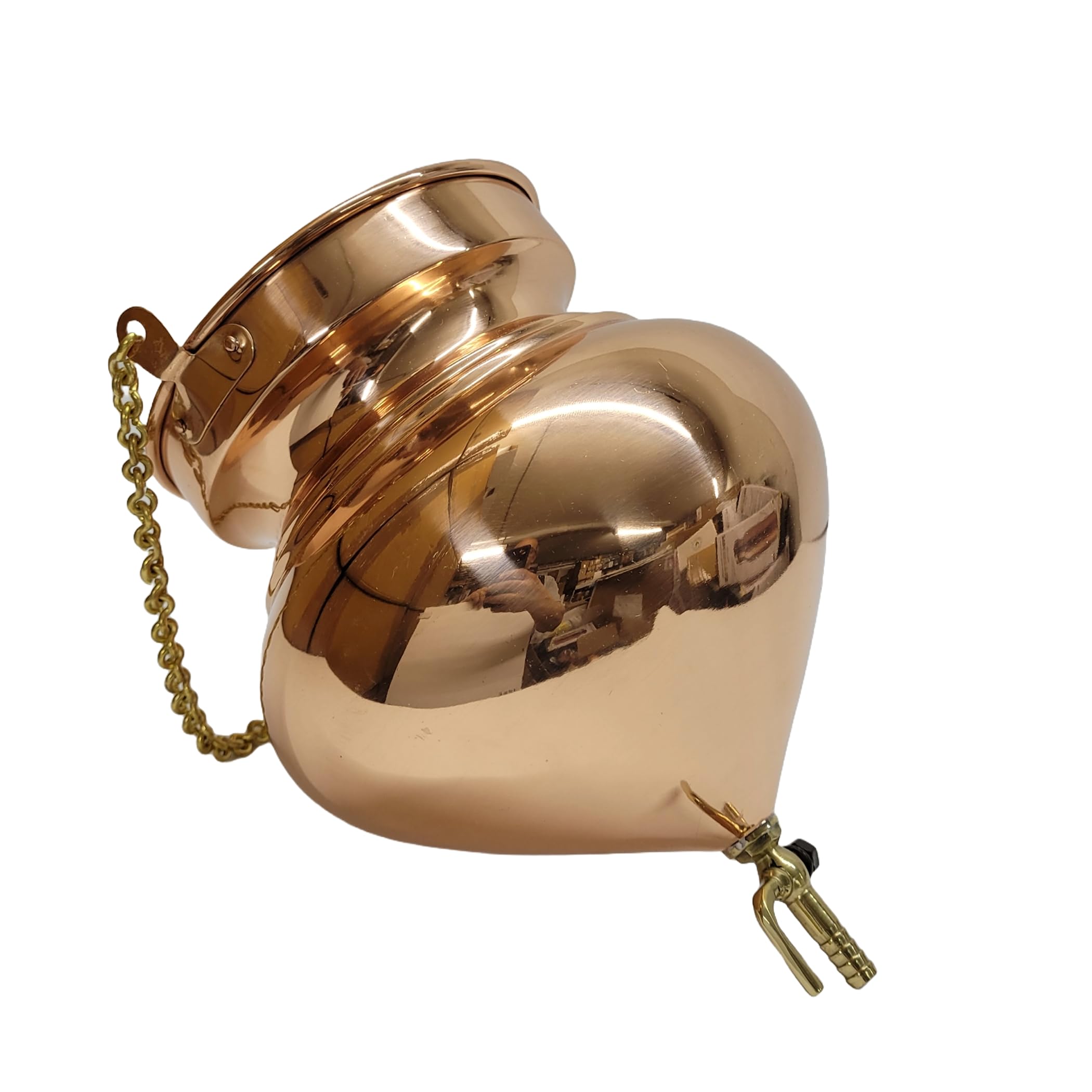 Extra Large Pure Copper Shirodhara Pot with Control Valve & Brass Chain - Ayurvedic Massage Equipment for Panchkarma, Abhyanga, Sodhana, Basti & Nasya | Perfect for Spa, Wellness Centers & Home Ayurvedic Therapy