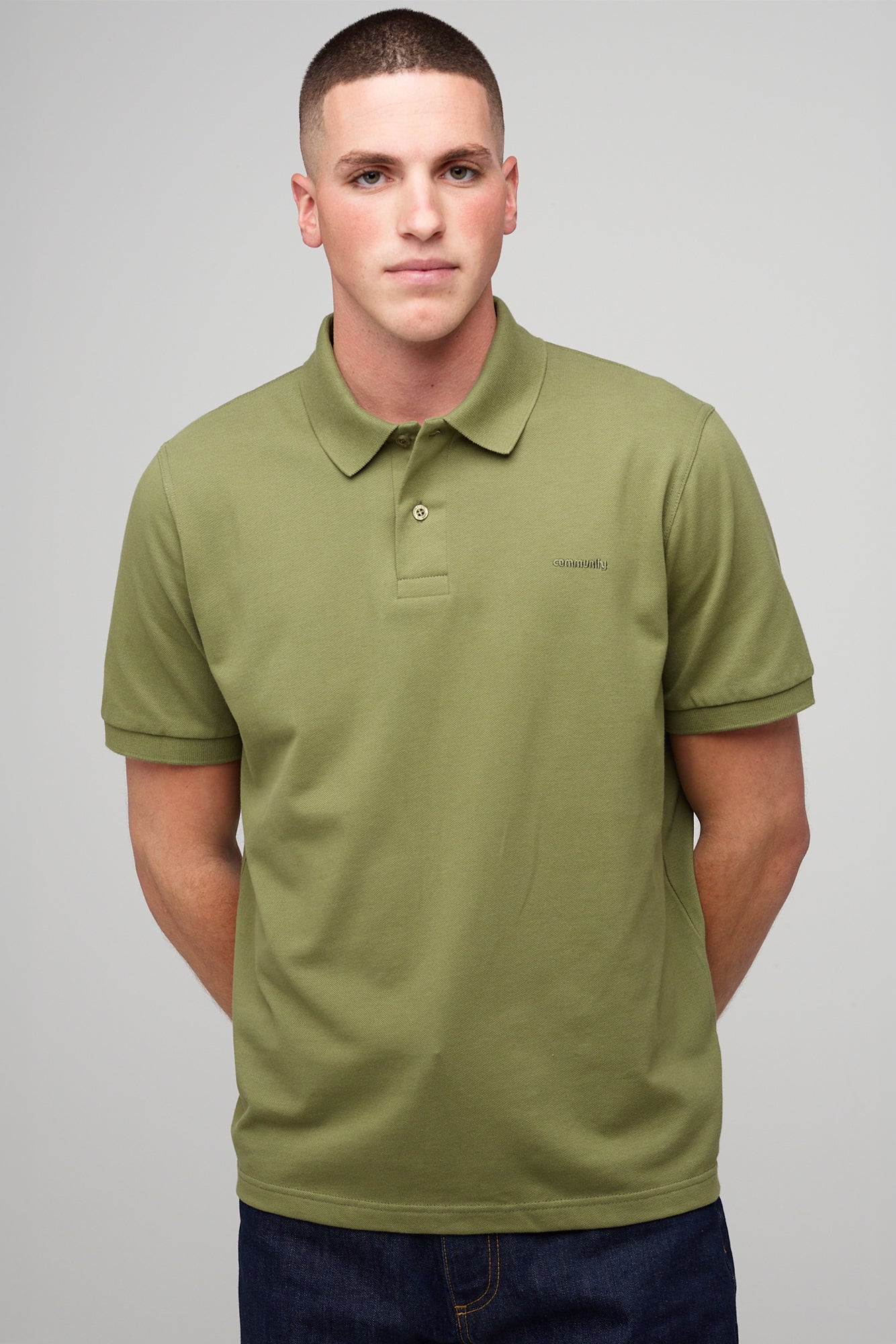 Men's Light Olive Short Sleeve Polo Shirt - Breathable Cotton Casual Top for Golf, Work & Summer Outings