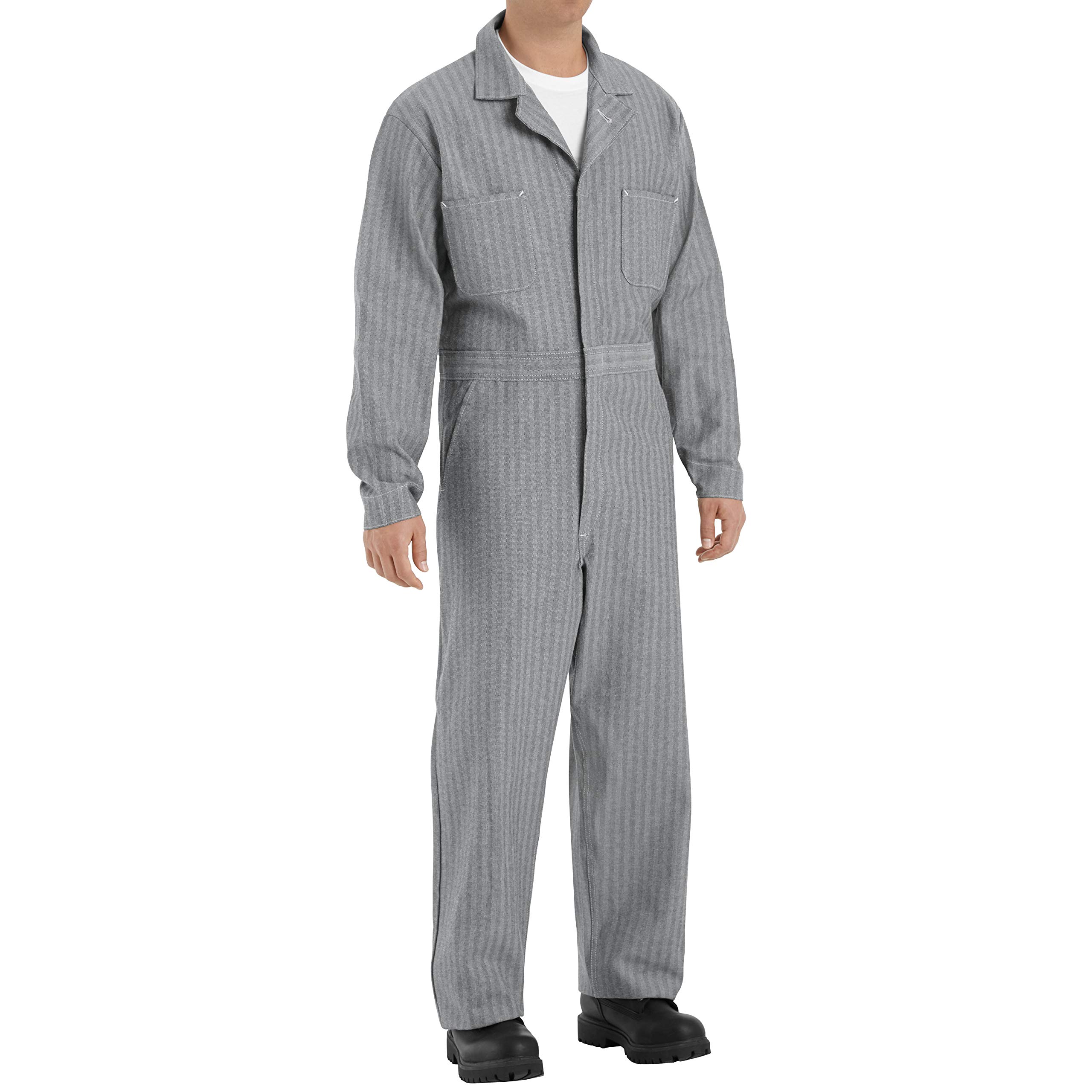 Red Kap Men's Button Front Cotton Coverall - Durable Workwear for Mechanics, Painters & Industrial Use