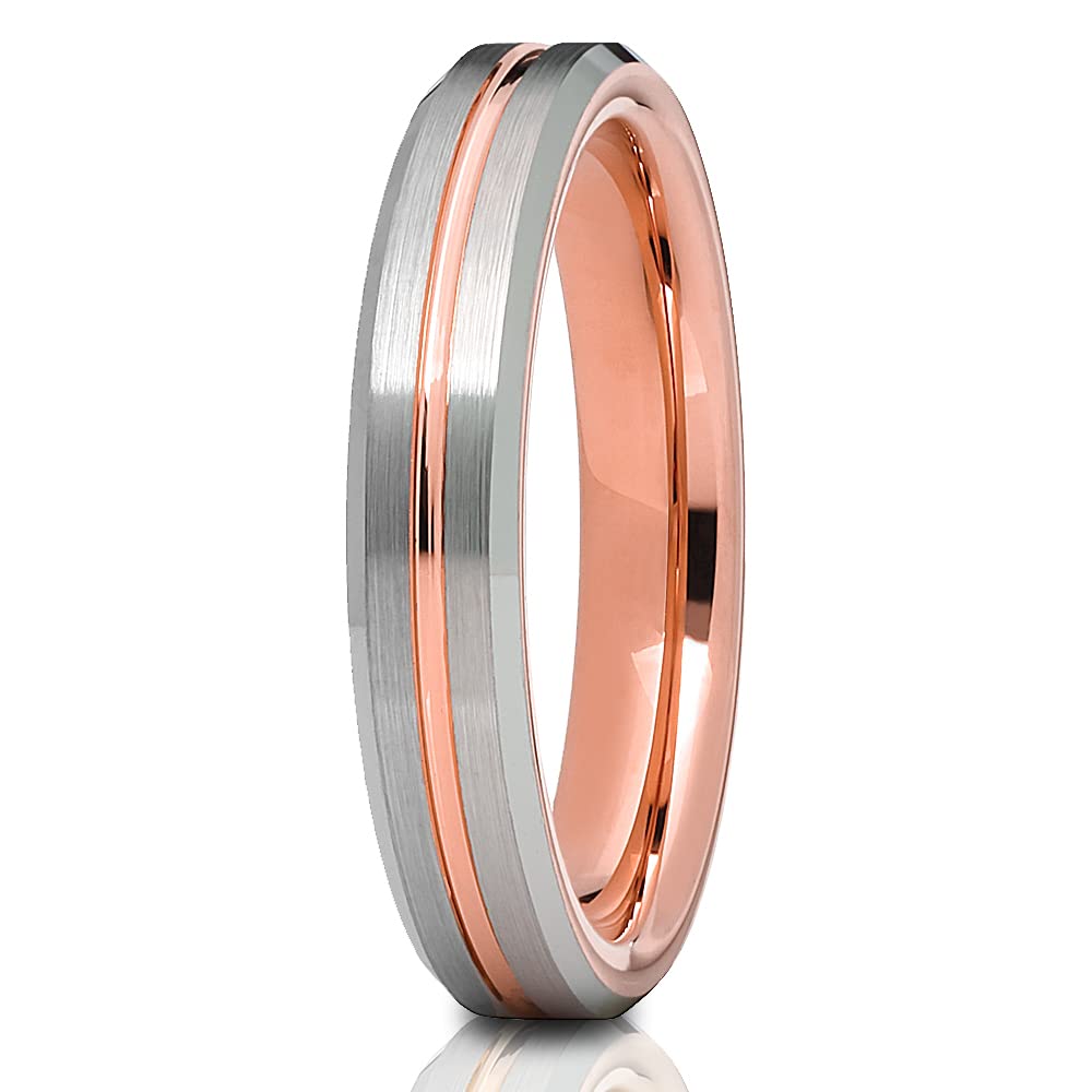 Rose Gold Tungsten Wedding Band - Durable & Stylish for Men & Women