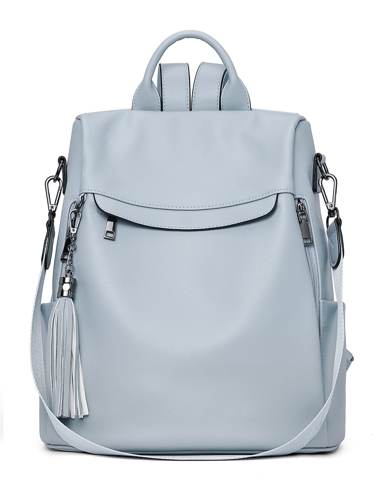 Telena Women's PU Leather Anti-Theft Backpack Purse - Stylish Shoulder Bag with Tassel for Travel, Work & Daily Use