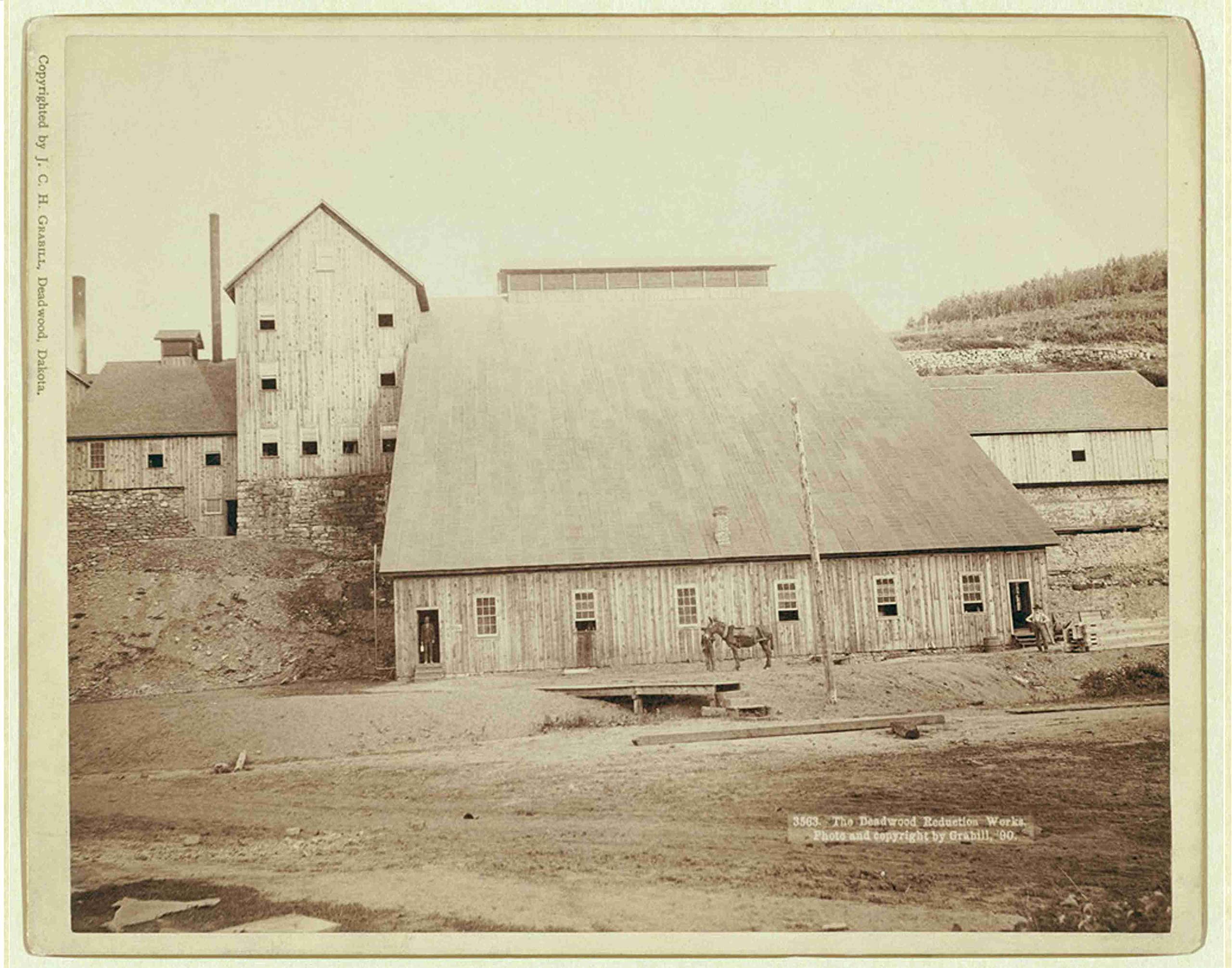 8x10 Inch Vintage Deadwood Reduction Works Photo - Historical Black & White Print from 1880 for Home Decor, Office Display & Collectors