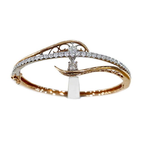 14K Rose Gold Diamond Tennis Bracelet for Women - Elegant Stackable Bangle for Parties, Weddings & Everyday Wear