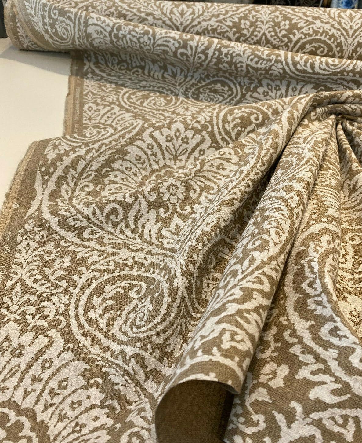 Waverly High Note Chalk White Linen Fabric by The Yard - Premium Cotton Linen Blend for Upholstery, Curtains & Home Decor