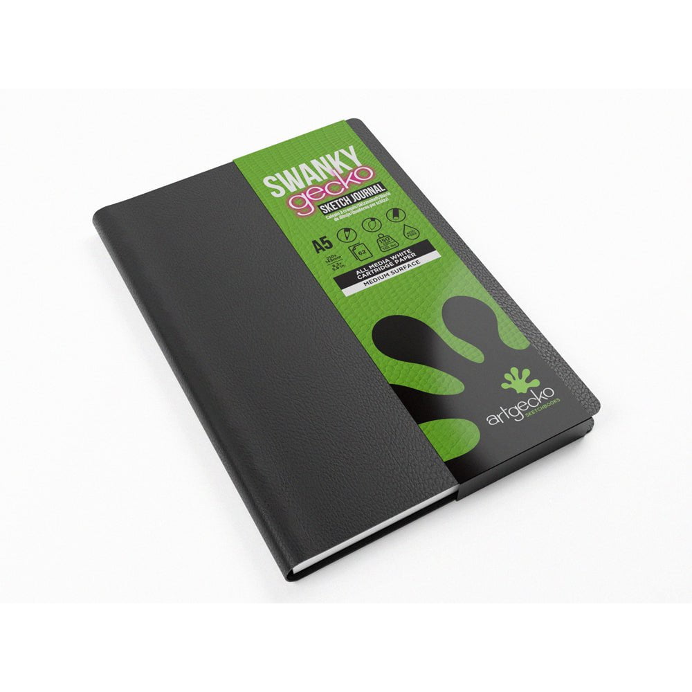 Artgecko Premium A5 Sketch Journal - 124 Pages (62 Sheets) 150gsm White Paper for Artists, Drawing & Watercolor - Perfect Sketchbook for Travel, Studio & Classroom Use