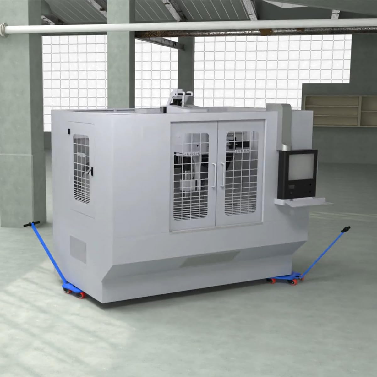 Heavy Duty Machine Skates 4400lbs Capacity - 2 Ton Machinery Movers with 3 Swivel Casters for Workshop, Warehouse & Industrial Equipment Transport - Perfect for Moving CNC Machines, Lathes & Heavy Machinery
